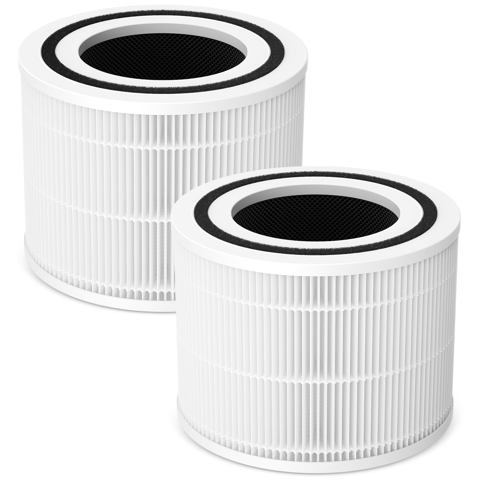2 Pack Core 300 Replacement Filter Compatible with LEVOIT Core 300 and Core 300S Air Purifier, 3-in-1 True HEPA with High Efficiency Core 300-RF Filter Replacement, White