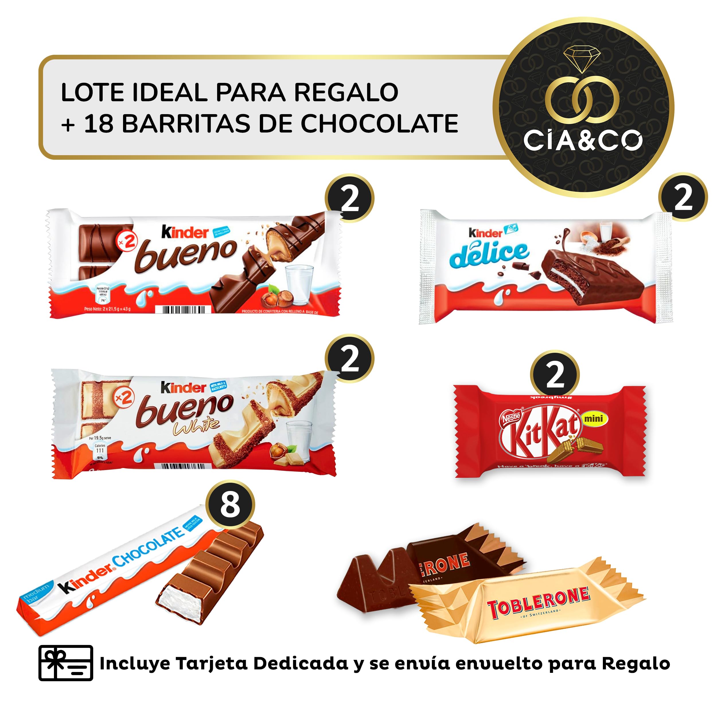Confezione Regalo Dolci Kinder, Lindt, Milkibar - 35 Cioccolatini