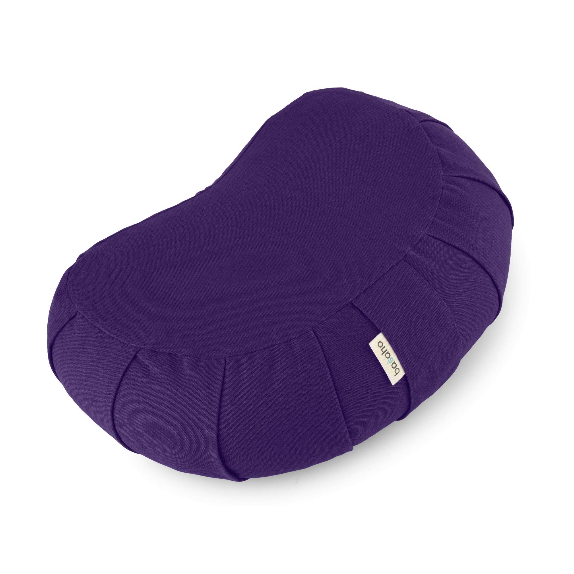 basaho CRESCENT Zafu Cuscino da Meditazione | Cotone Organico | Gusci di Grano Saraceno | Rivestimento Lavabile Rimovibile