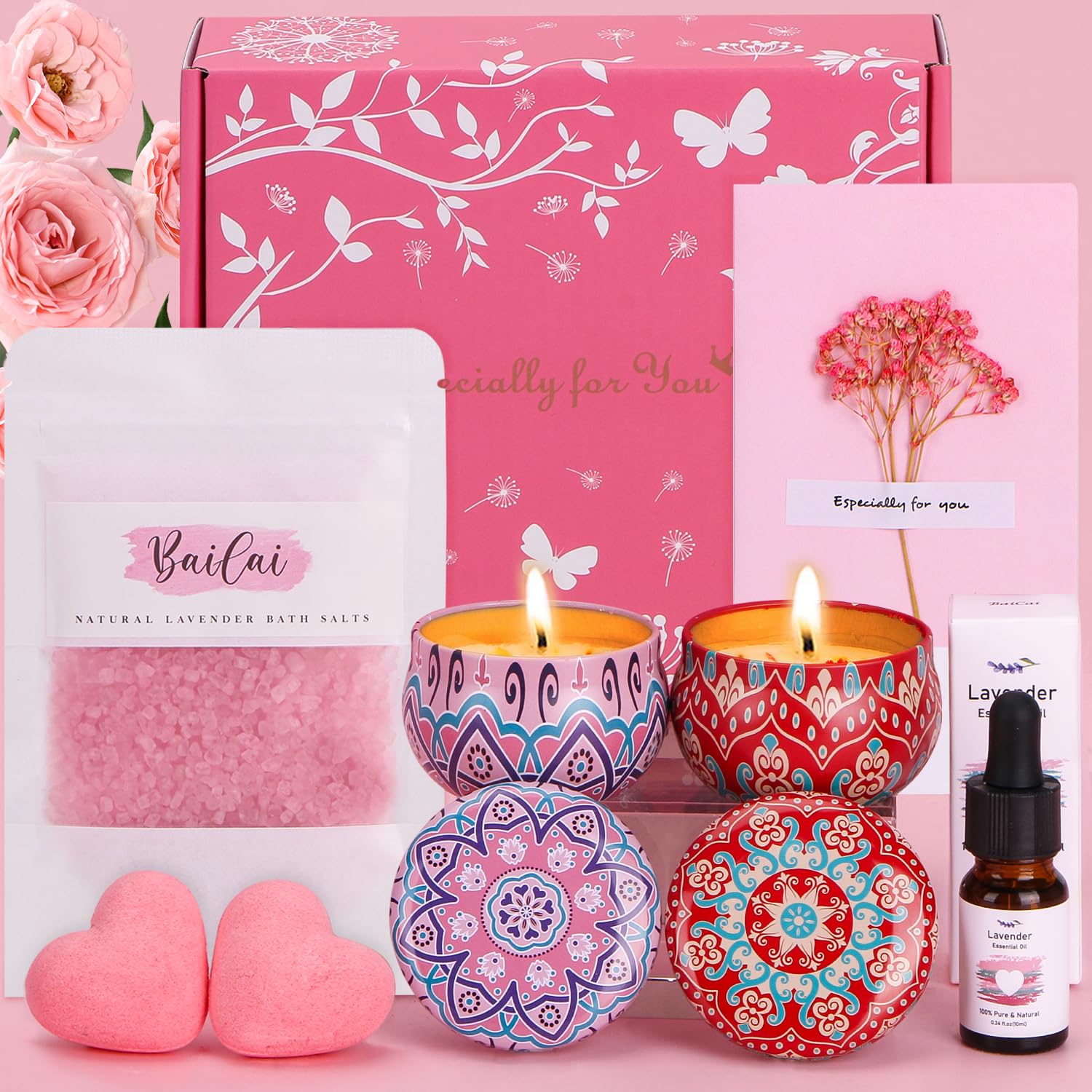 Birthday Pamper Gifts for Women, Unique Self Care Package for Her Pamper Hampers Kit for Women, Relaxation Bath Set Ladies Pamper Gift Sets Get Well Soon Gift for Best Friend Bestie Sister Mum