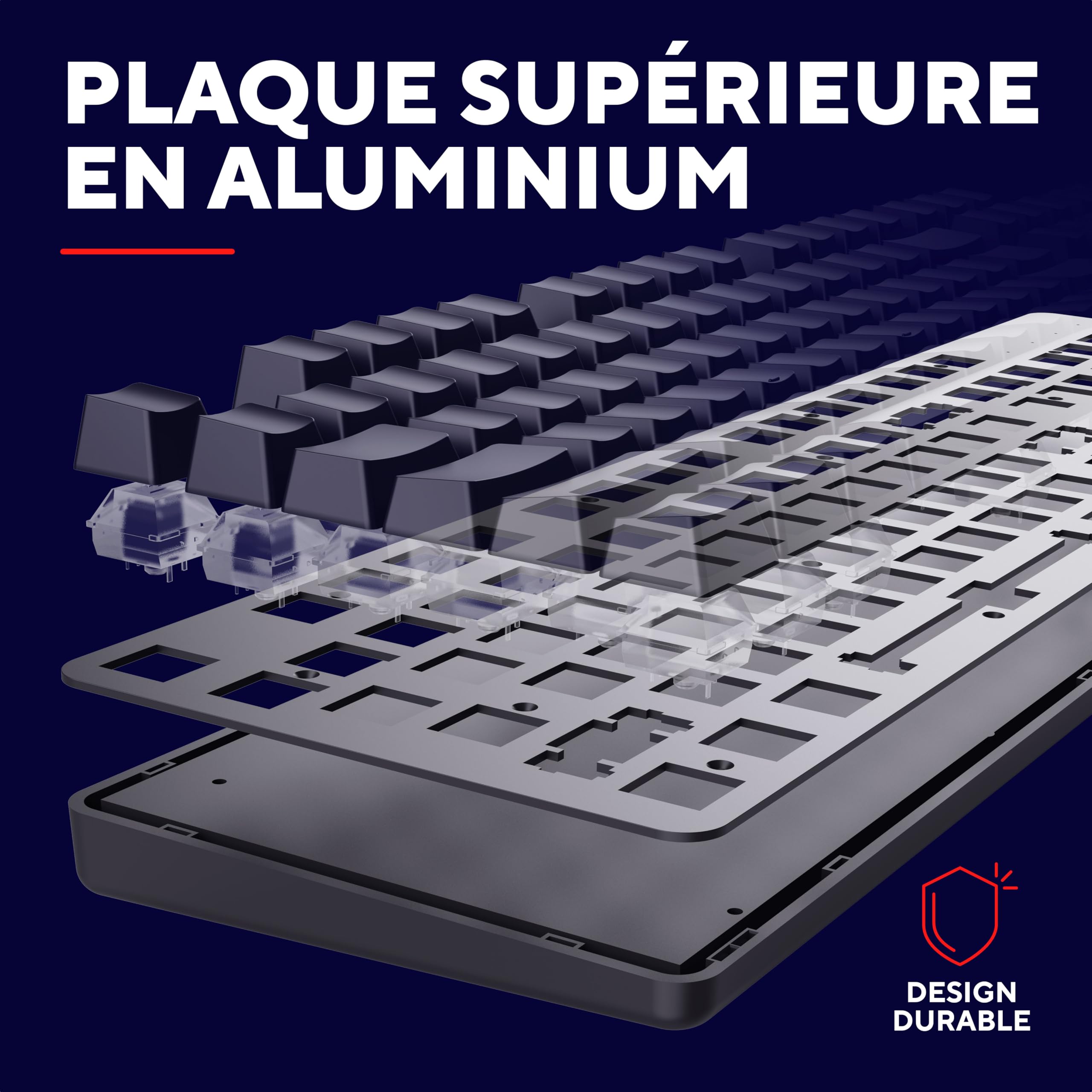 GXTrust Zora Clavier Mécanique Française AZERTY avec Éclairage RGB, Noir | Commutateurs Huano Linéaires, Anti-Ghosting N-Key Rollover, Clavier Gamer Filaire Programmable PC, Laptop