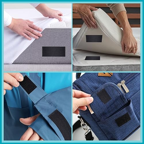 Miniatura 10 de Cinta adhesiva blanca de 4 pulgadas x 18 pies, resistente, multiusos antideslizante para alfombras, rollos de bucle de gancho de doble cara, agarre