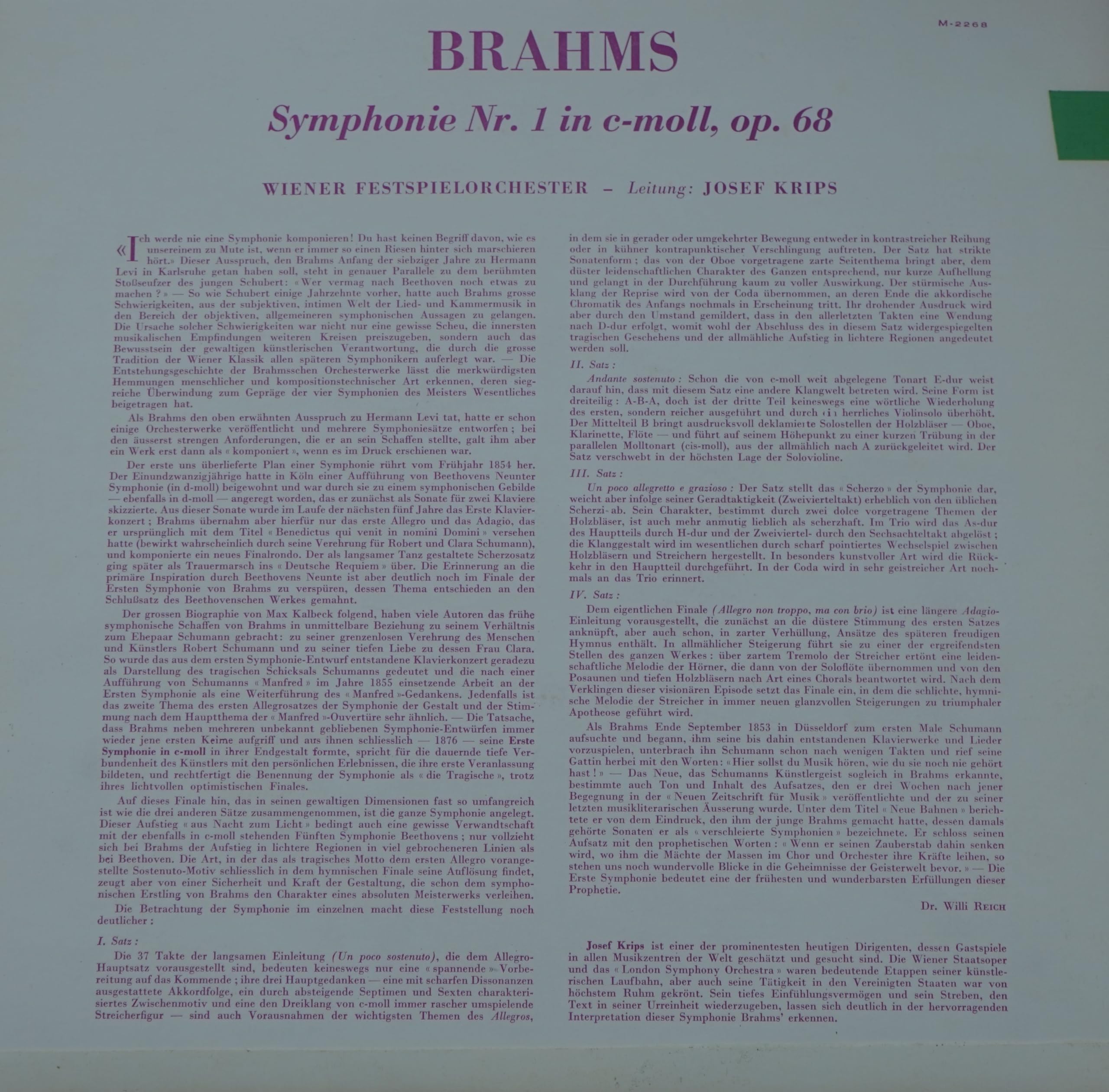 BRAHMS Symphonie n°1