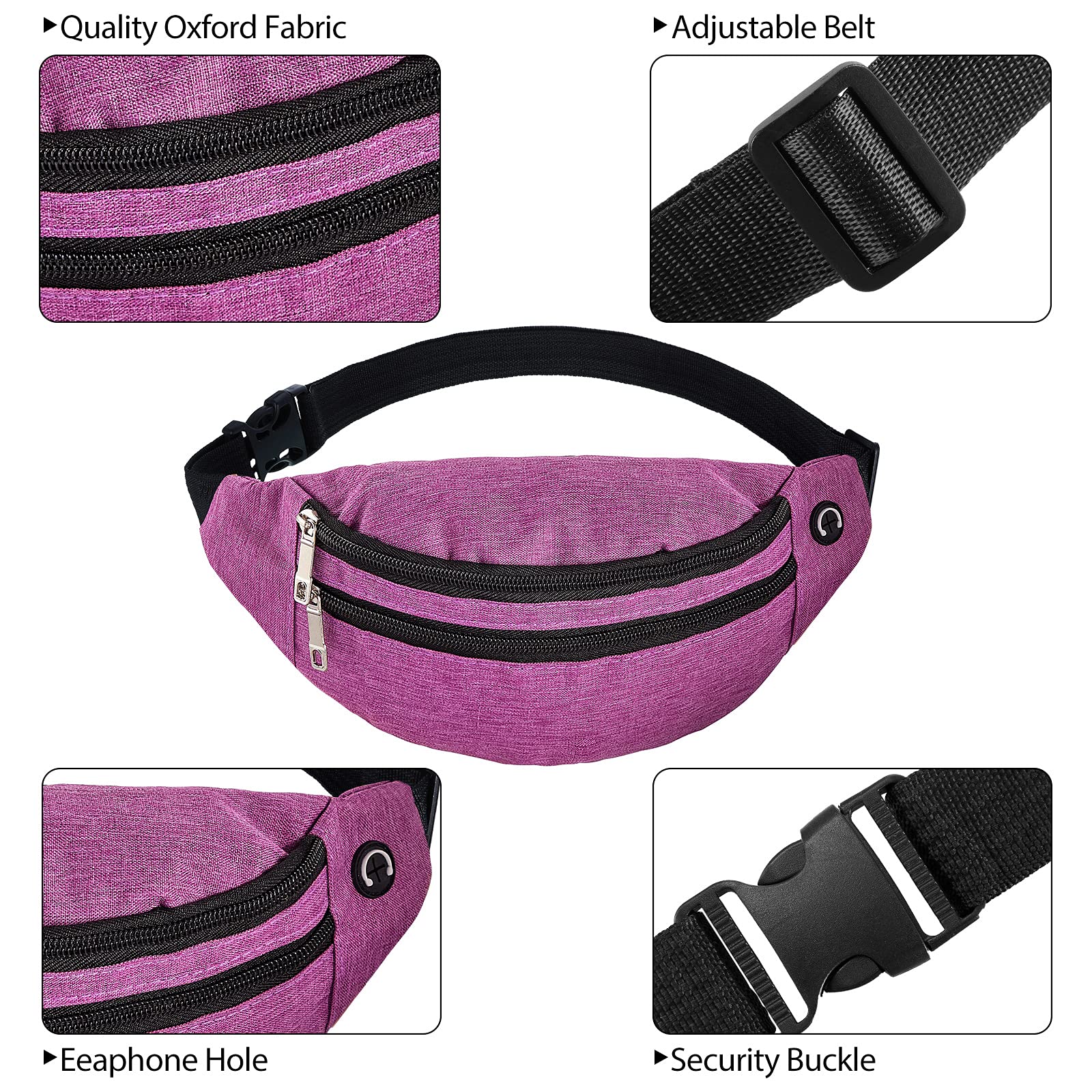 9 riñoneras grandes, bolsa de cinturón ligera deportiva, bolsa de cintura ajustable, con cinturón ajustable y 2 cremalleras para mujeres y hombres, viajes, deportes, correr, teléfono (estilo fresco) 3