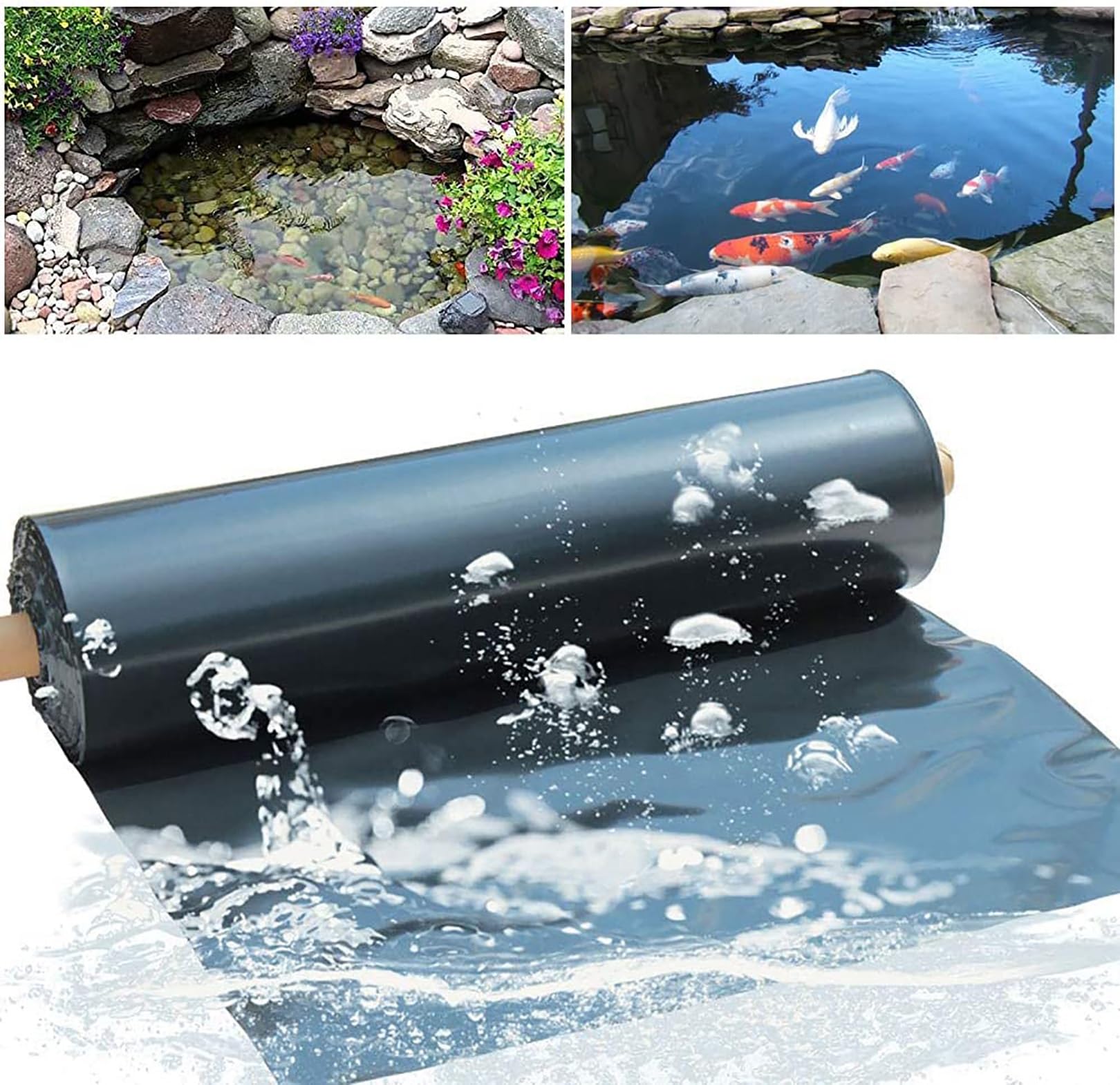 Tapis de bassin en PEHD noir de qualité supérieure pour bassins et ruisseaux de jardin