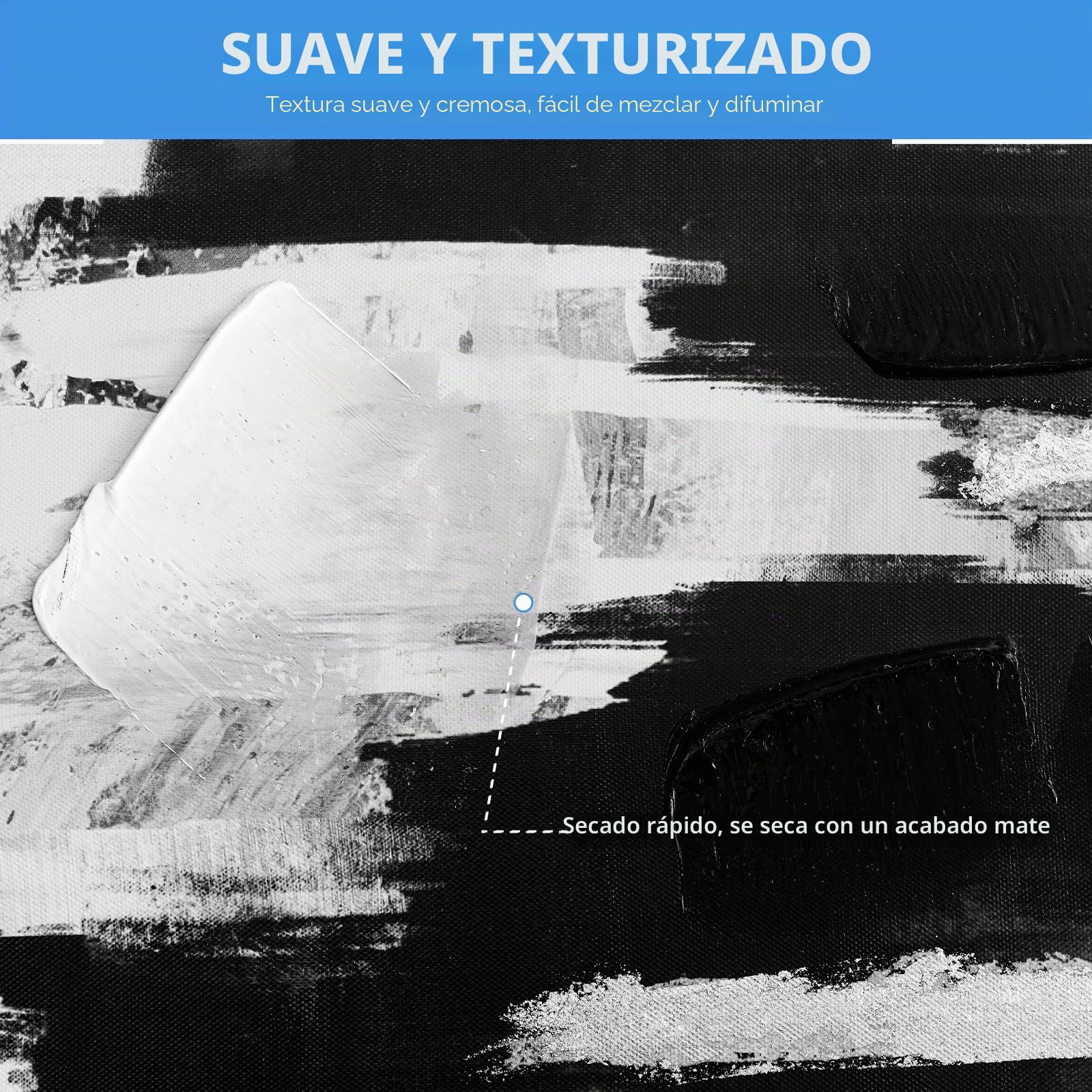 Nicpro Pintura Acrilica Blanca 500ml, Pigmentos Intensos, Pintura Manualidades No Tóxica para Múltiples Superficies: Lienzo, Madera, Cuero, Cerámica, Piedra-Suministros de Pintura Artística