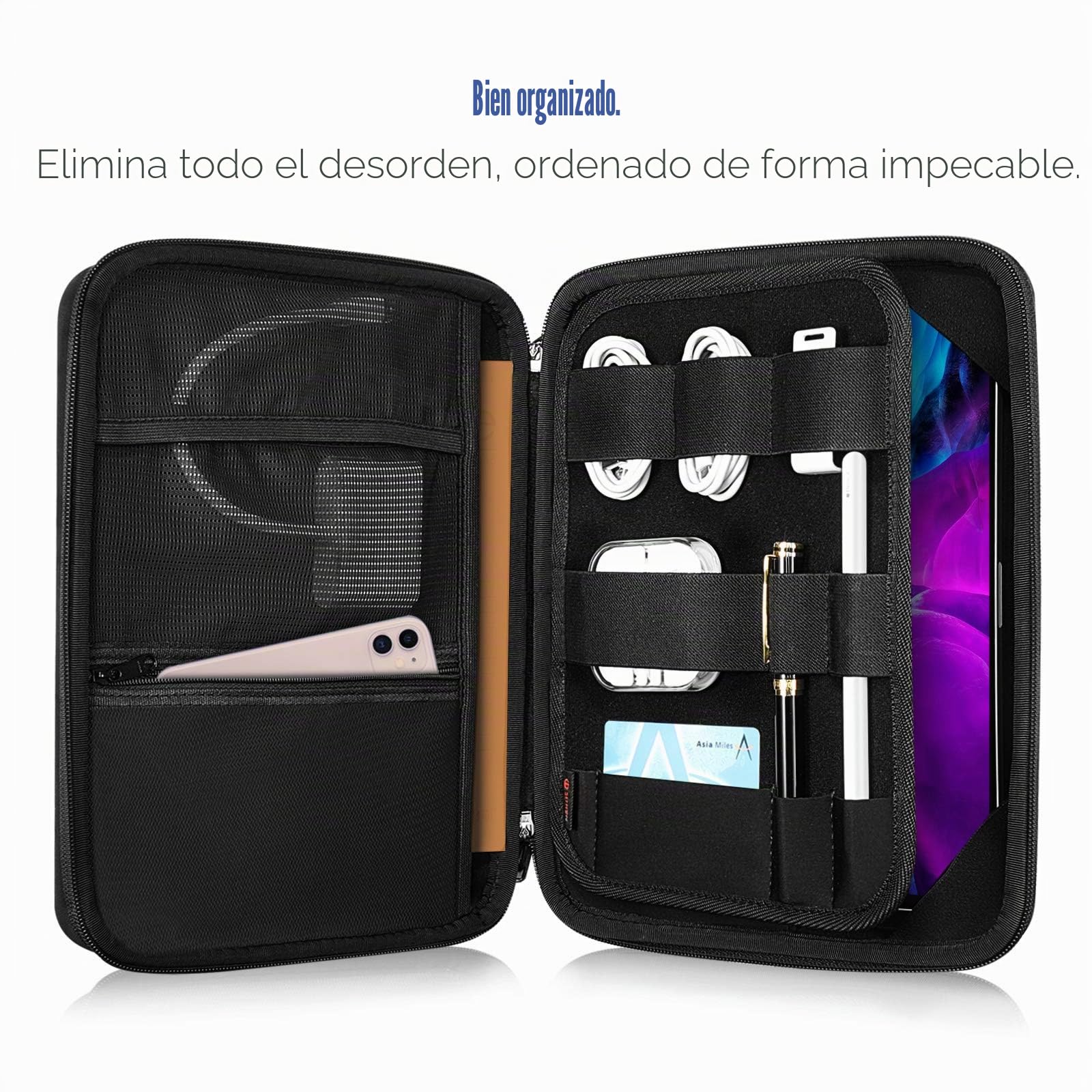 SITHON Tablet Funda para 11" iPad Air M4 M3 M2 2026-2024, 11" iPad Pro M5 M4 2025-2018, 11" iPad A16 2025, 10.9" iPad & Air 5/4, Lenovo M11, Portátil Duro Bolsa con Organizador Bolsillo de Accesorios,