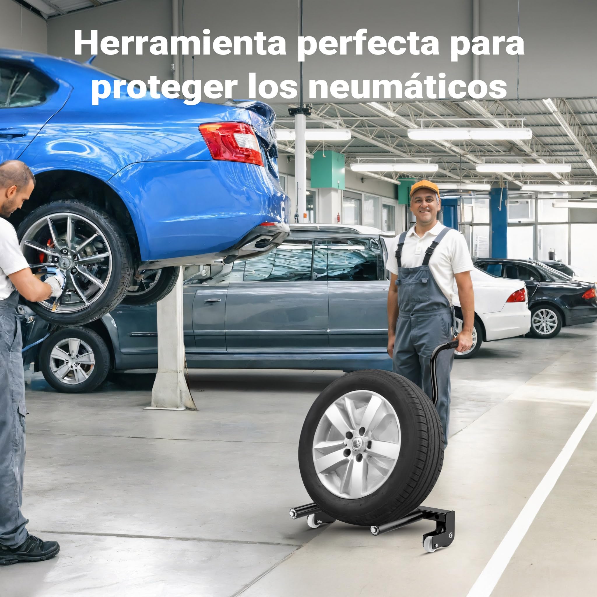 XPOtool Carro Ayuda Montaje de Ruedas 250kg en Acero Elevador para neumáticos de 17-56,5cm (6,5-22,5") Cambio Montaje de neumáticos Ruedas