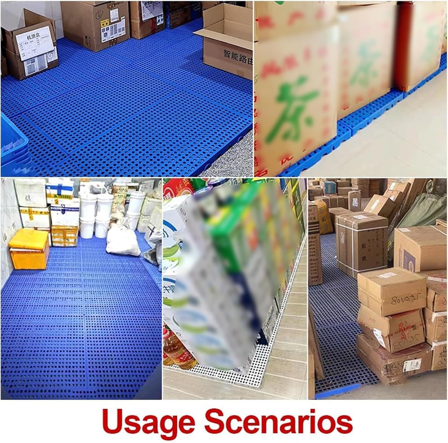 Plastic Pallets Storage Racks, Nestable Shipping Pallet, with Breathable Grids for Indoor and Outdoor, Garages, Basement, 40x20x2in(Red)