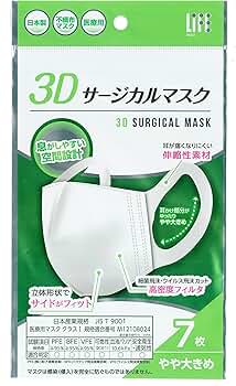 ビセイケイマスク　7枚セット Amazon.co.jp: [平和メディク] JIS医療用マスク ライフ3D