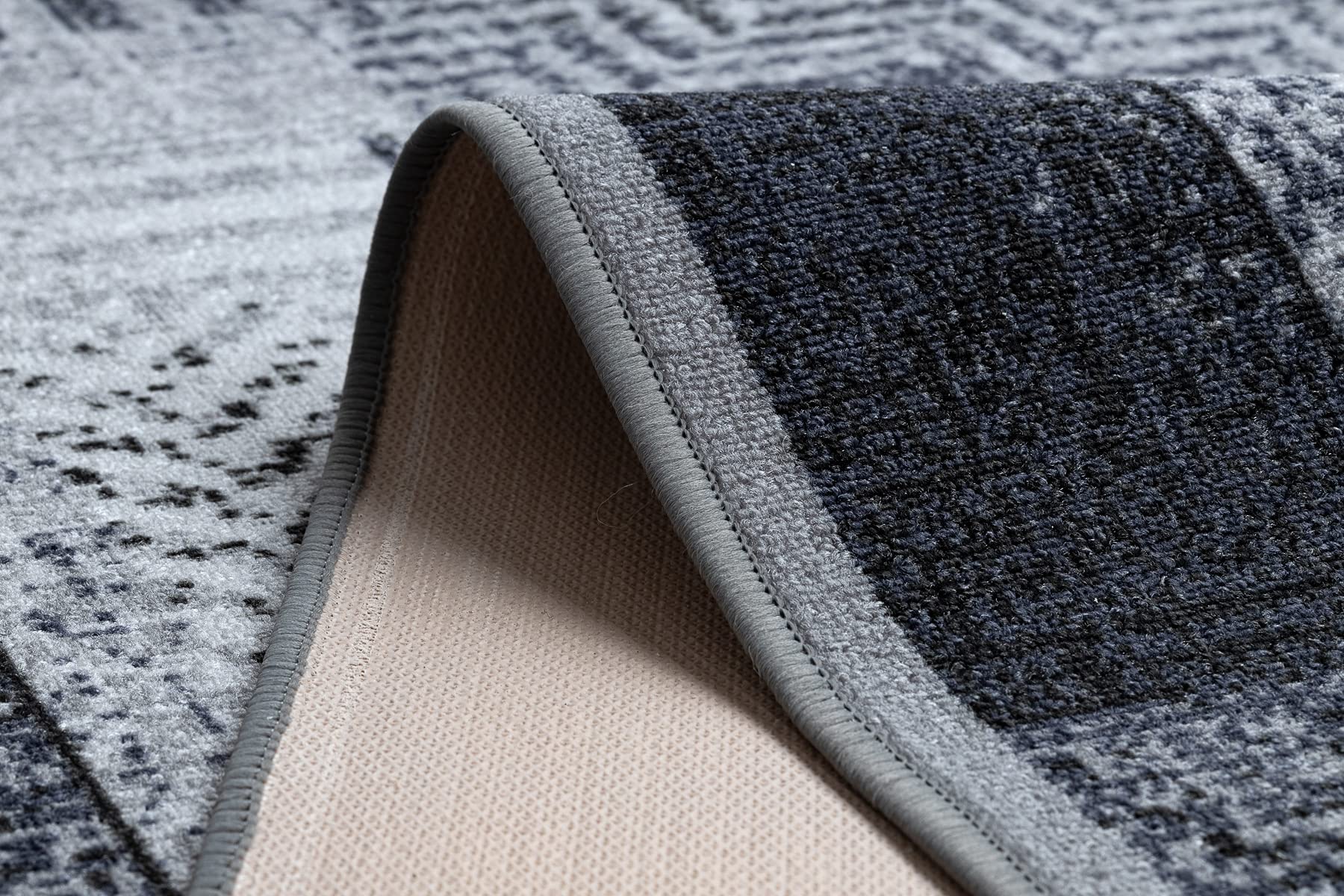rugsx Tapis de Couloir Essenza - Antidérapant, Moderne et Durable, idéal pour la Cuisine, Le Hall et Le Couloir, Gris 100x410 cm