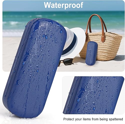 Miniatura 5 de RayLove Estuche rígido para lentes con paño de limpieza, funda protectora de piel sintética para lentes de sol