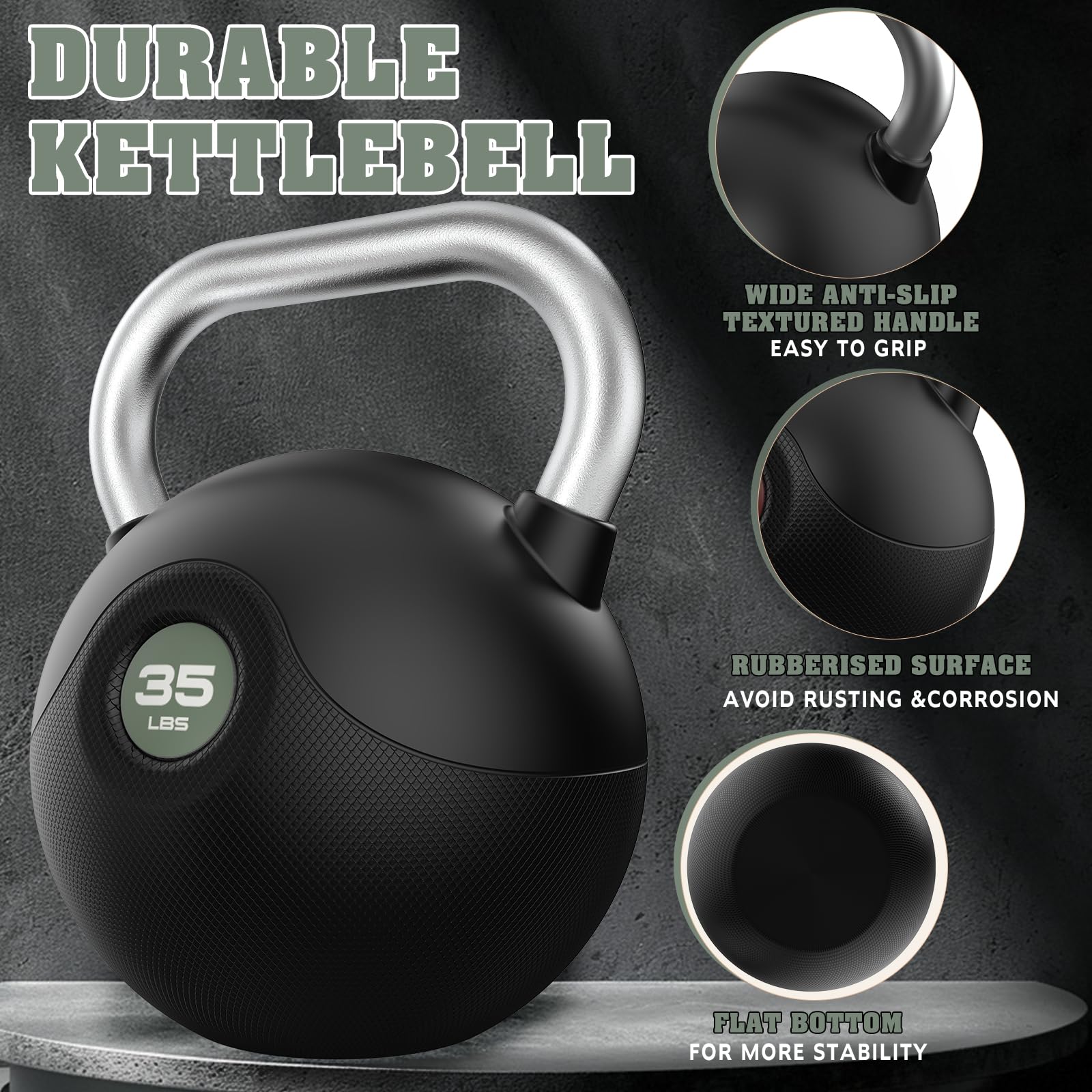 WINNOW kettlebells Set di pesi per l'allenamento della forza con impugnatura antiscivolo per l'allenamento di tutto il corpo, palestra domestica