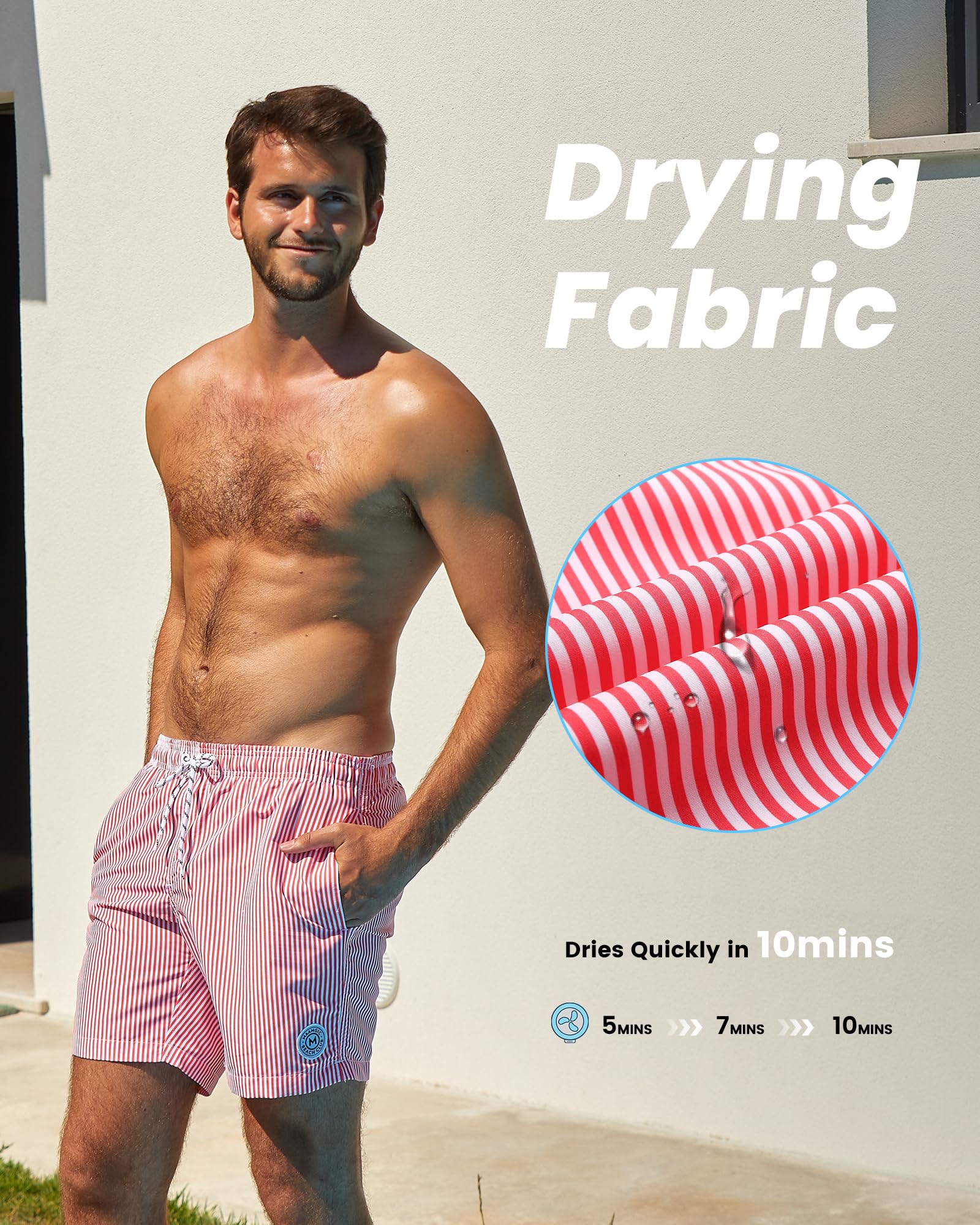 MaaMgic Pantaloncini da Bagno da Uomo Asciugatura Veloce Costume da Bagno per Surf sulla Spiaggia Multi-funzioni Allenamento casa con Fodera in Mesh con Fodera in Mesh