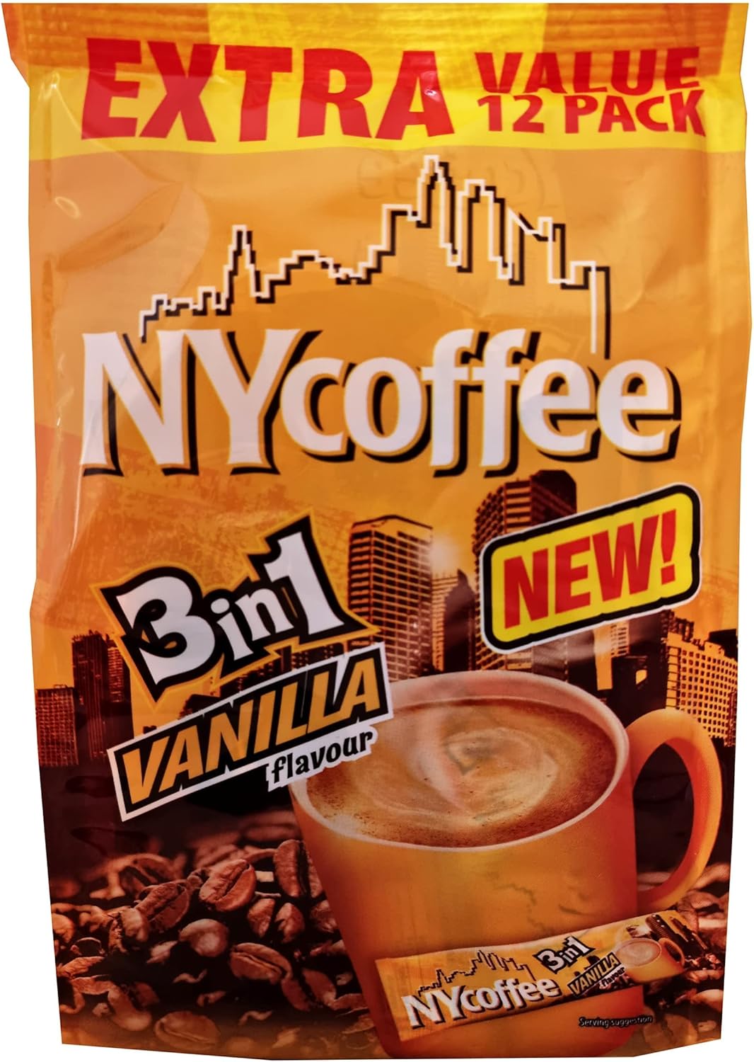 NY Coffee 3 in 1 sachets [8 x 12] 96 servings Vanilla flavour, instant