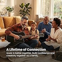 Vista 5 de Fender FA-125CE Dreadnought Cutaway Guitarra Acústica-Eléctrica Negra - Paquete con Funda, Correa, Cuerdas, Púas y DVD Instructivo de Austin Bazaar