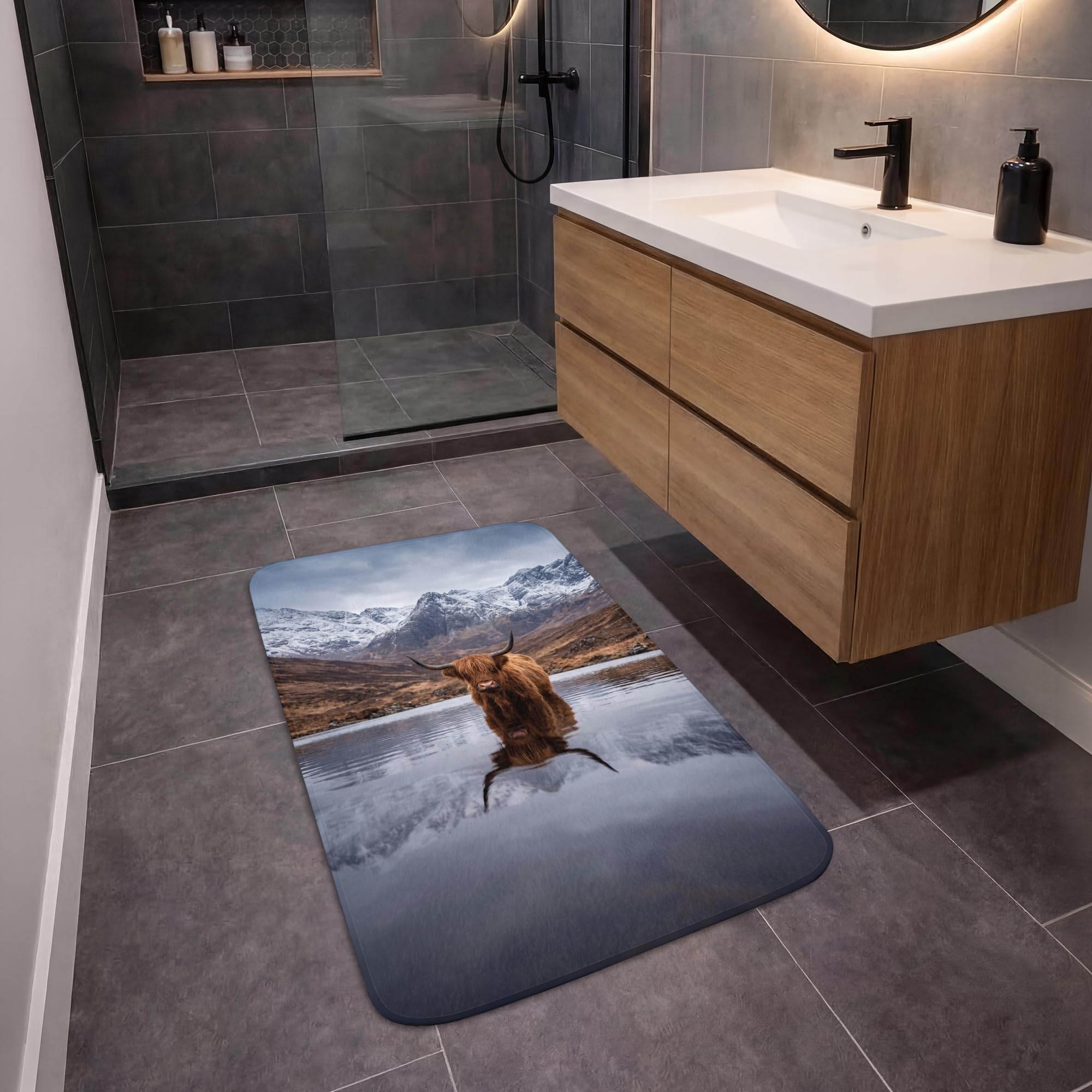 Duschvorleger Badezimmer Deko Badematte rutschfest Bathroom