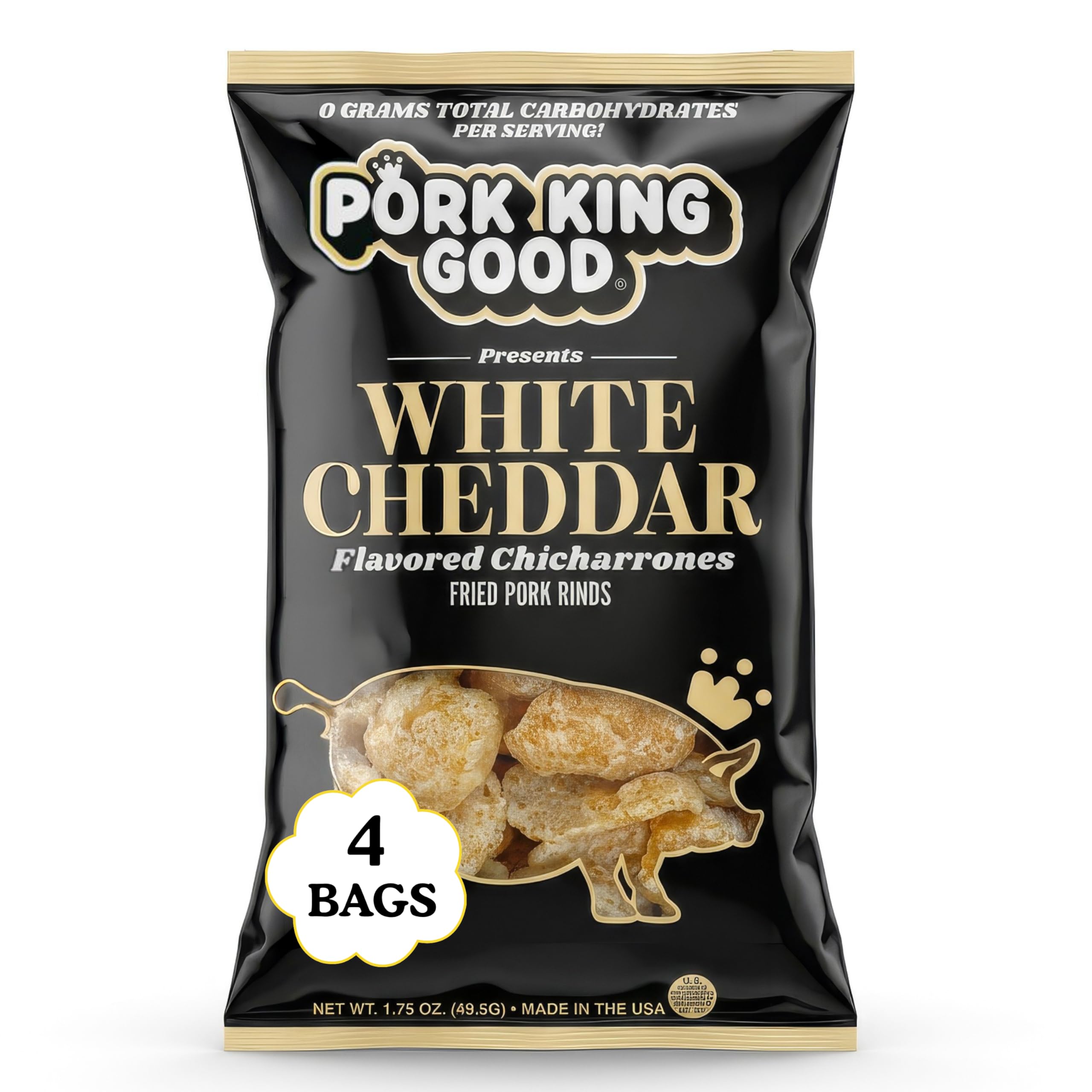 Pork King Good Pork Rinds, White Cheddar