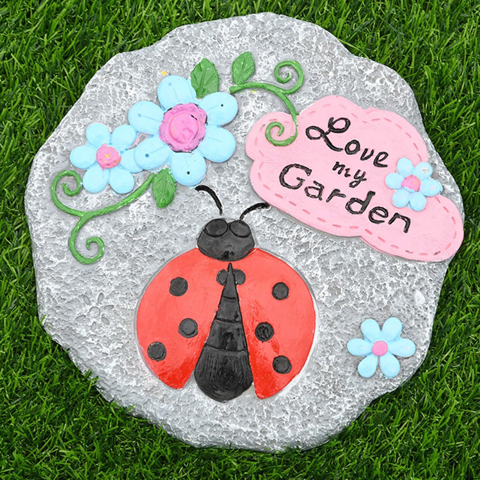 Żywe kamienie dekoracyjne do zewnętrznego krajobrazu, przyjazne dla środowiska ścieżki trawnikowe z żywicy, klomby, stopnie(Ladybug,1PC)