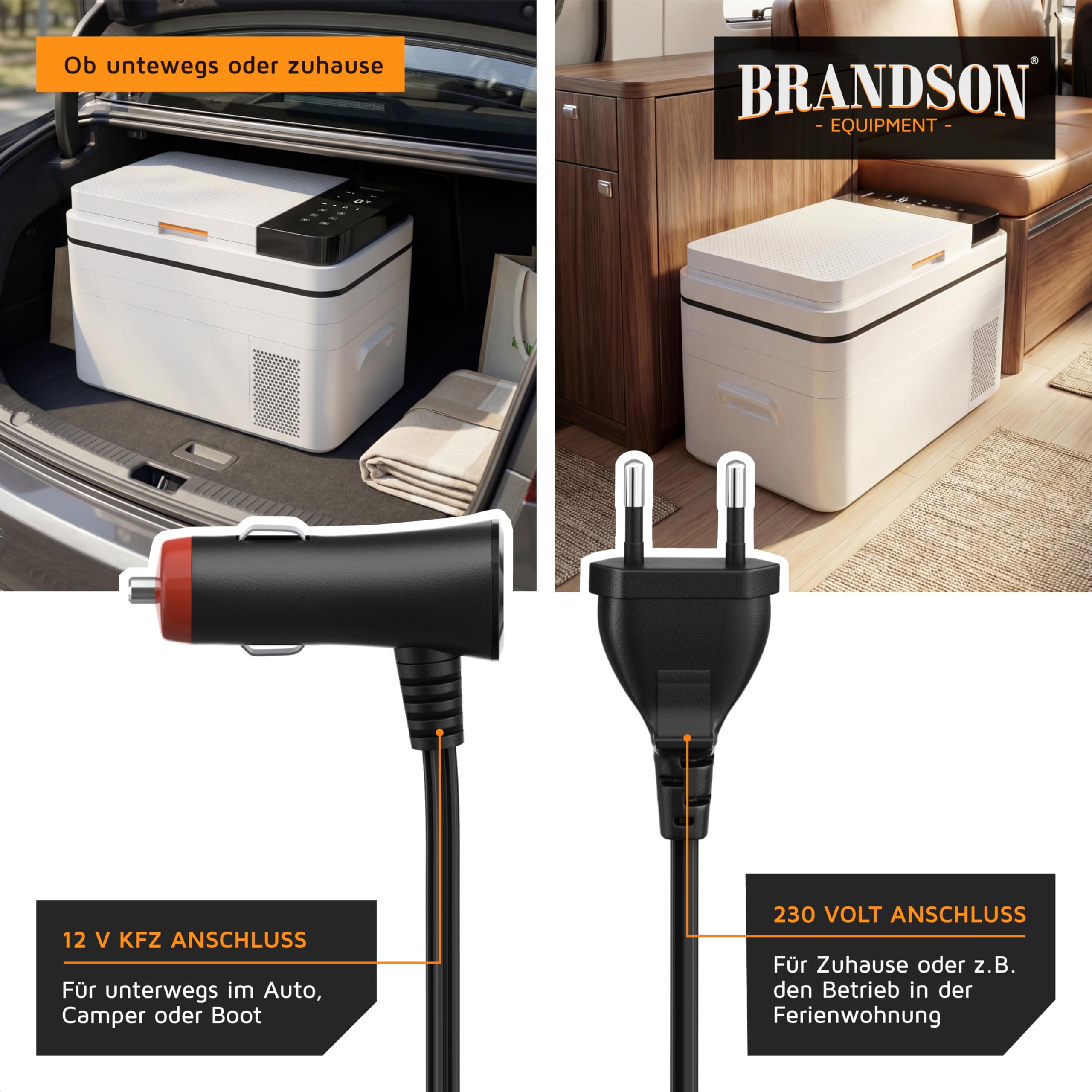 Brandson - Kühlbox elektrisch mit Kompressor – 30 Liter – App Steuerung Bluetooth Tuya Smart – Autokühlbox - 230 V und 12/24 V Gefrierbox Gefriertuhe bis -20°C – ECO Modus – Auto Camper LKW