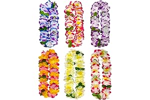 6 Count Thickened Hawaiian Leis: The Ultimate Party Essentials for Adults