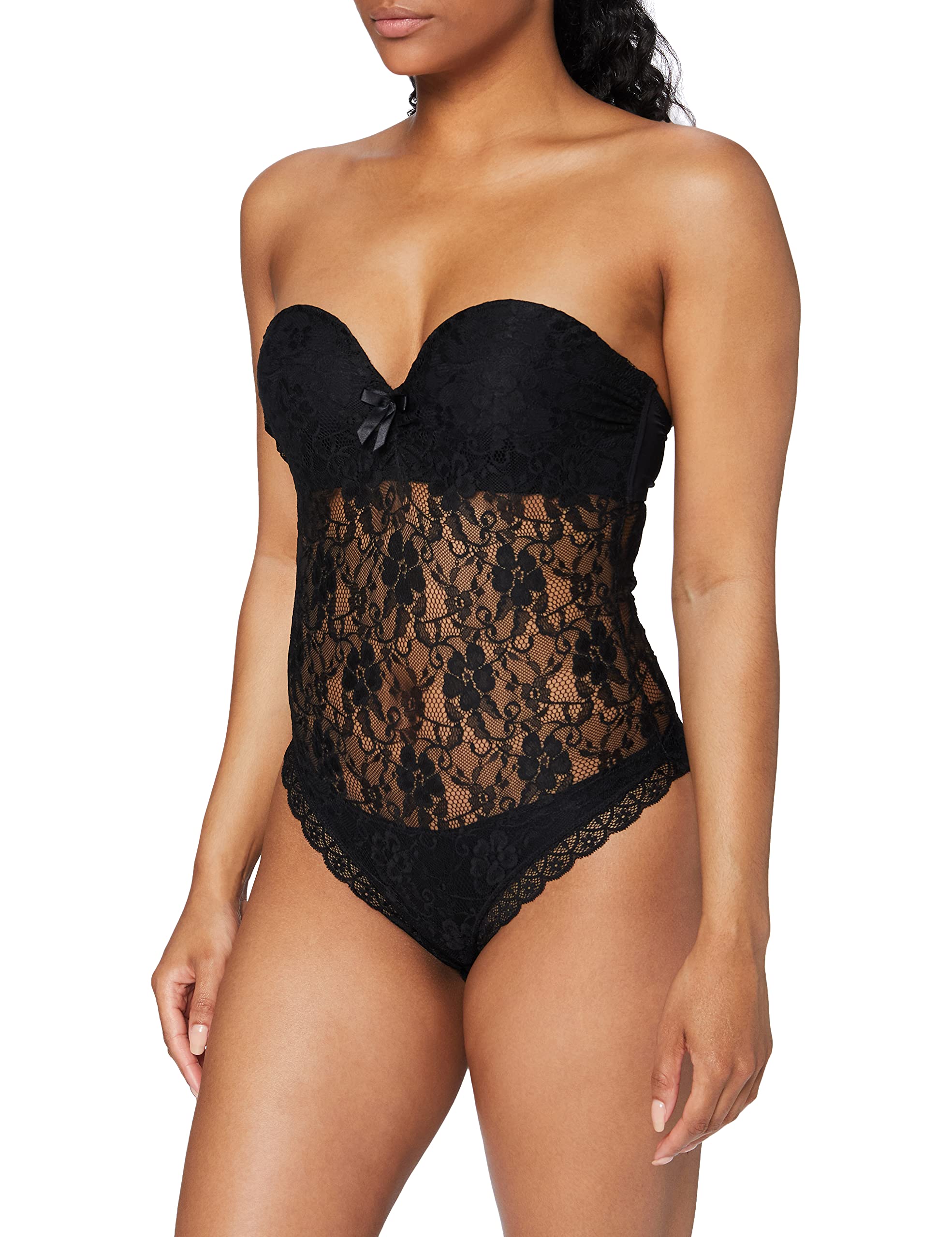Pour Moi Rebel Strapless Padded Underwired Body, Black, Size 38Ff, Women