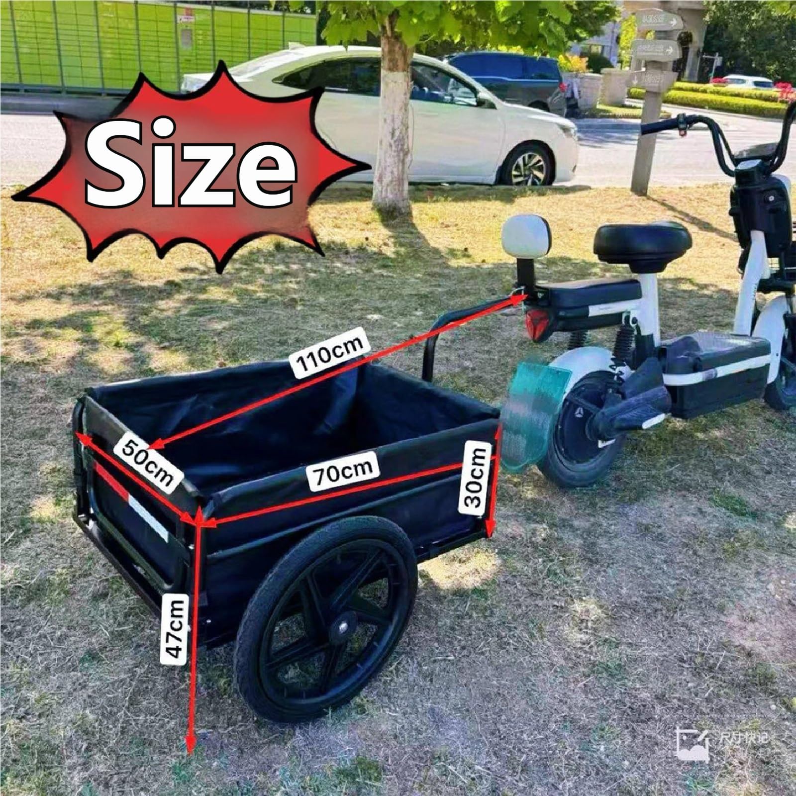 Remorque de Chargement à Roue Unique Tout‑Terrain – Transporteur Lourd pour Vélos Électriques avec Suspension