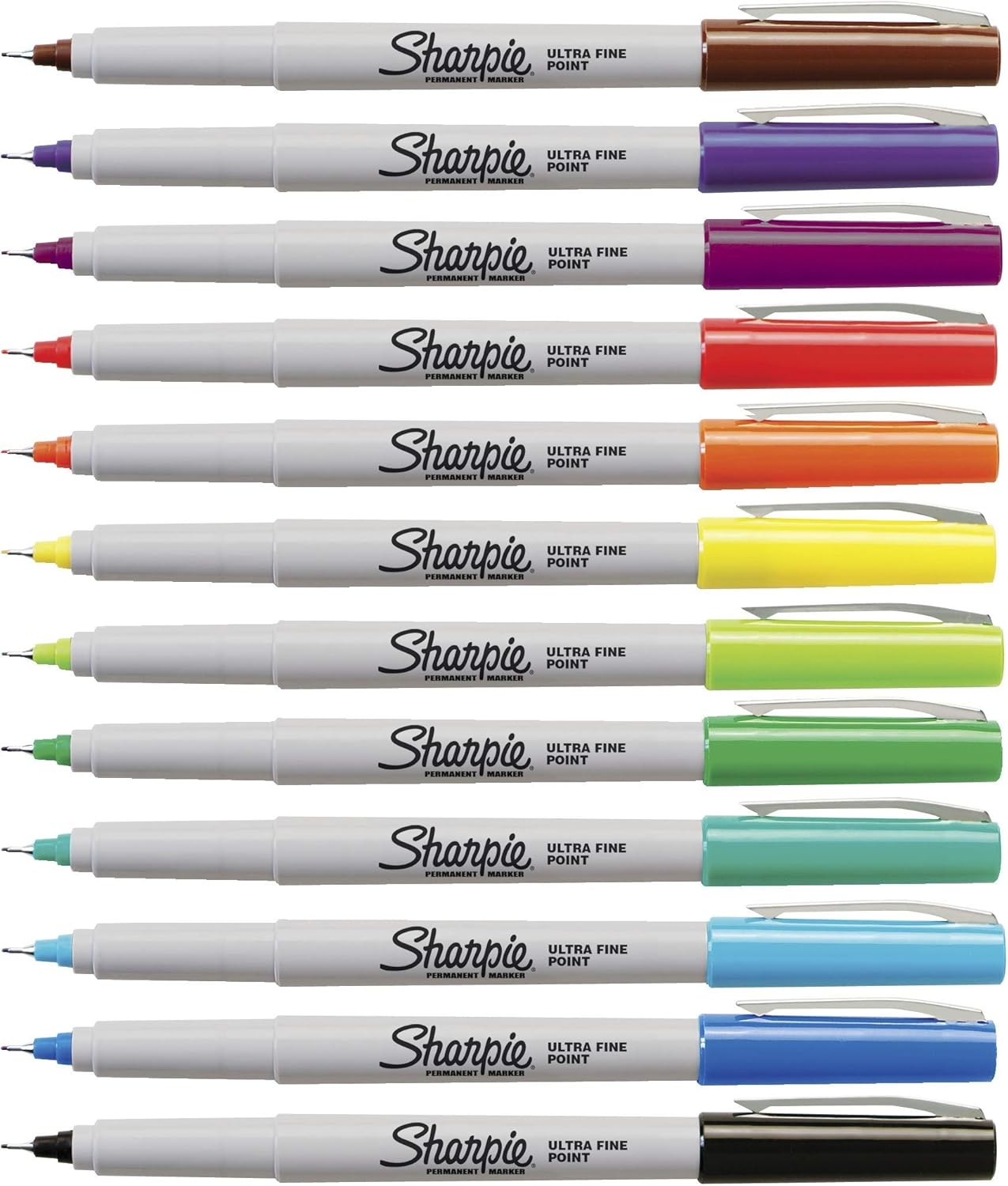Sharpie Permanent Markers, Ultra-Fine Point, Assorted, 12 Pack