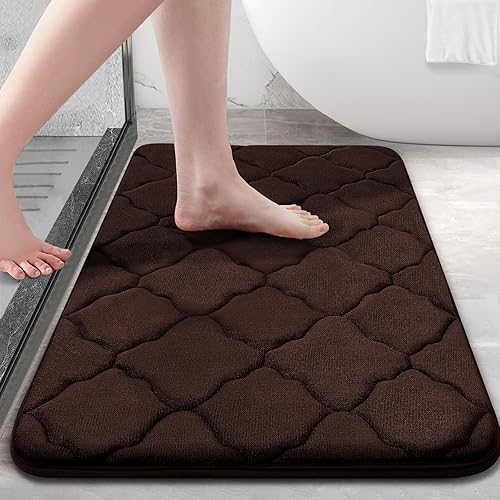 Miniatura 2 de OLANLY Alfombra de baño de espuma viscoelástica e inodoro en forma de U, tamaño 24 x 16 pulgadas y alfombra de inodoro de 24 x 20 pulgadas, color