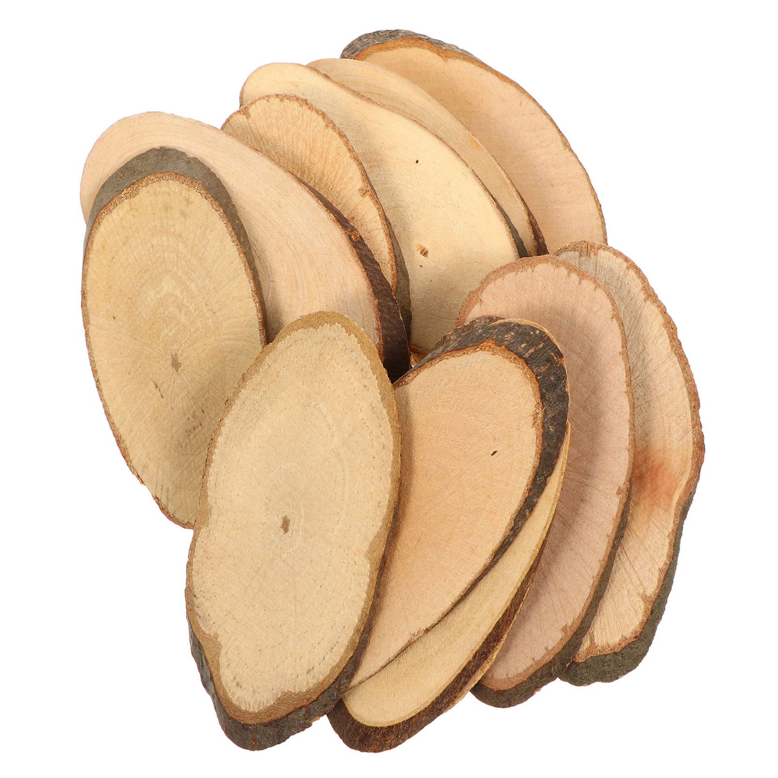 Abaodam Holzscheiben Aus Kiefernholz Mit Rinde Oval Für Bastelzubehör Und Dekorationen Naturmaterial Für Kreative Projekte