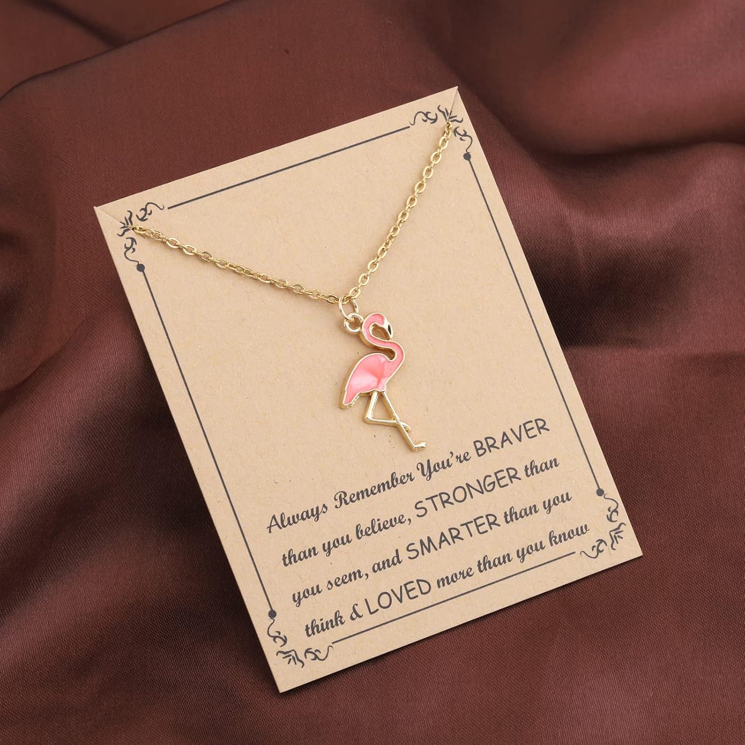 FUSTMW Pink Flamingo Necklace Gifts Flamingo Lover Gifts Flamingo Bird Pendant Necklace Flamingo Jewelry for Women - Image 4