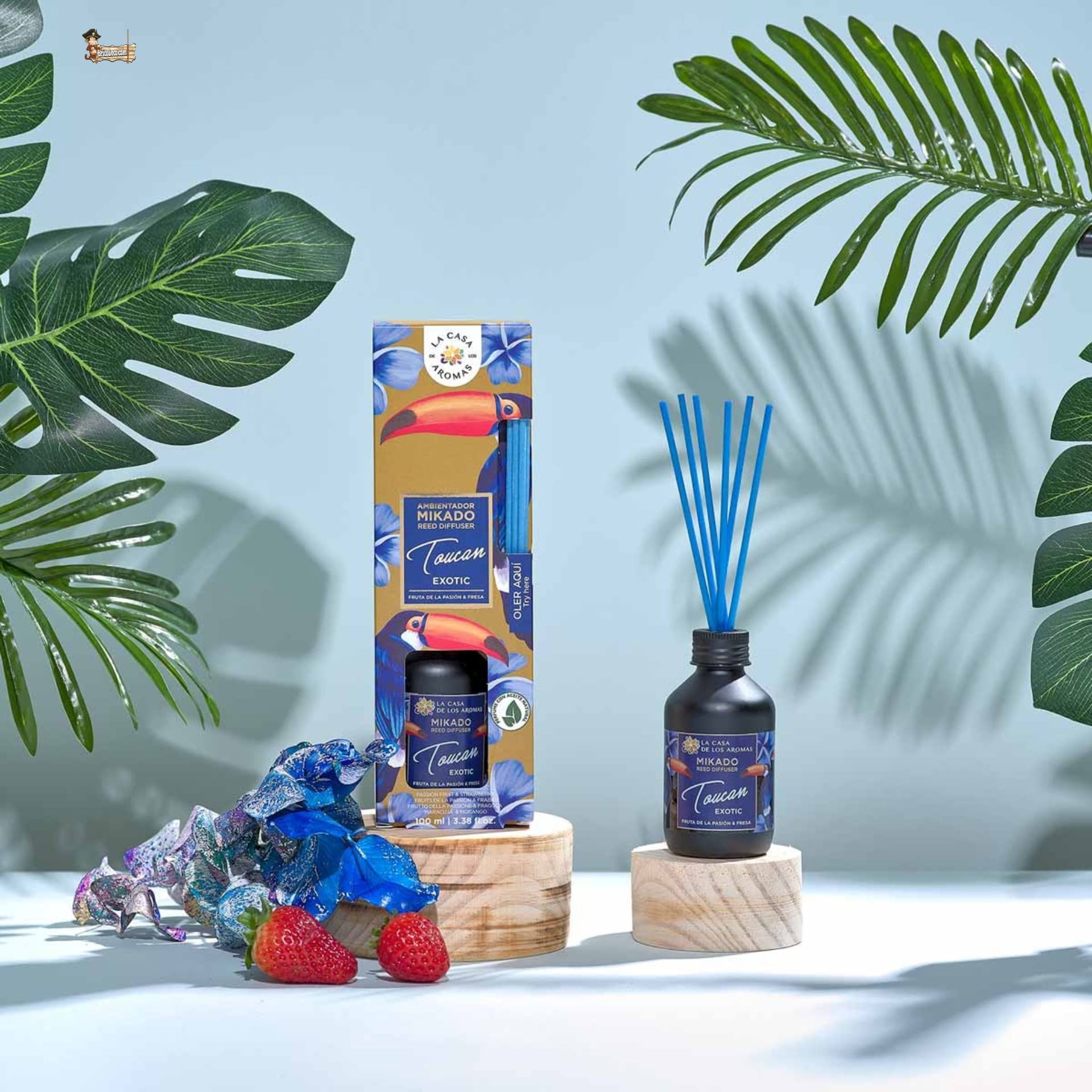 BricoLoco.com. Odświeżacz powietrza Mikado TOUCAN EXOTIC 100 ml. Wygodniejszy i bezpieczniejszy niż świece. Odświeżacz powietrza, dom, pokój. Owoce pasji (6)
