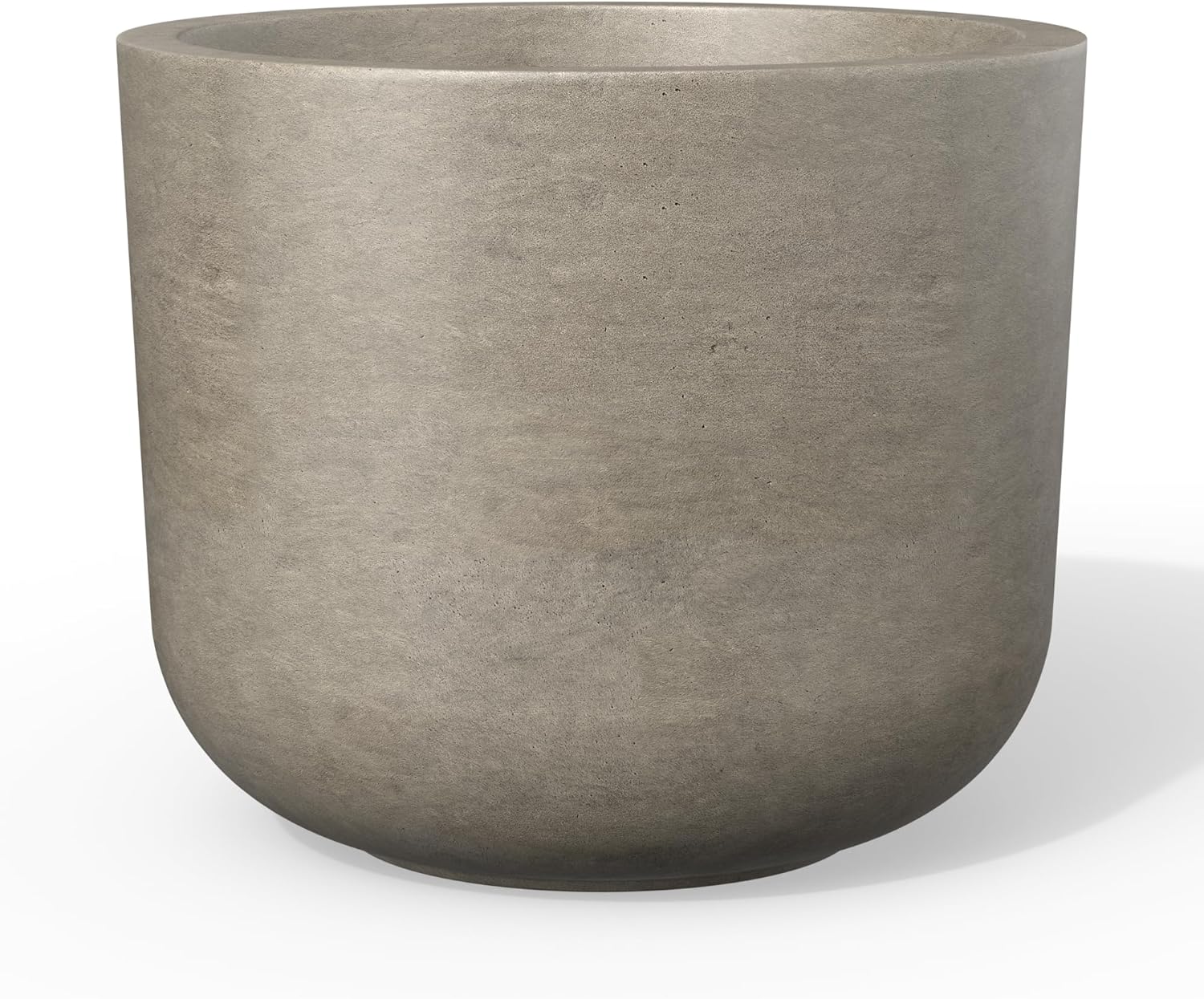 Kante 13.2 Inch Round Concrete Planter - Large Classic Weathered Plant Pot with Drainage Hole for Indoor Outdoor Plants