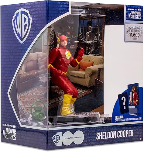 Miniatura 10 de McFarlane Toys - WB 100: Sheldon Cooper (The Big Bang Theory) Maniacs, figura posada de 6 pulgadas