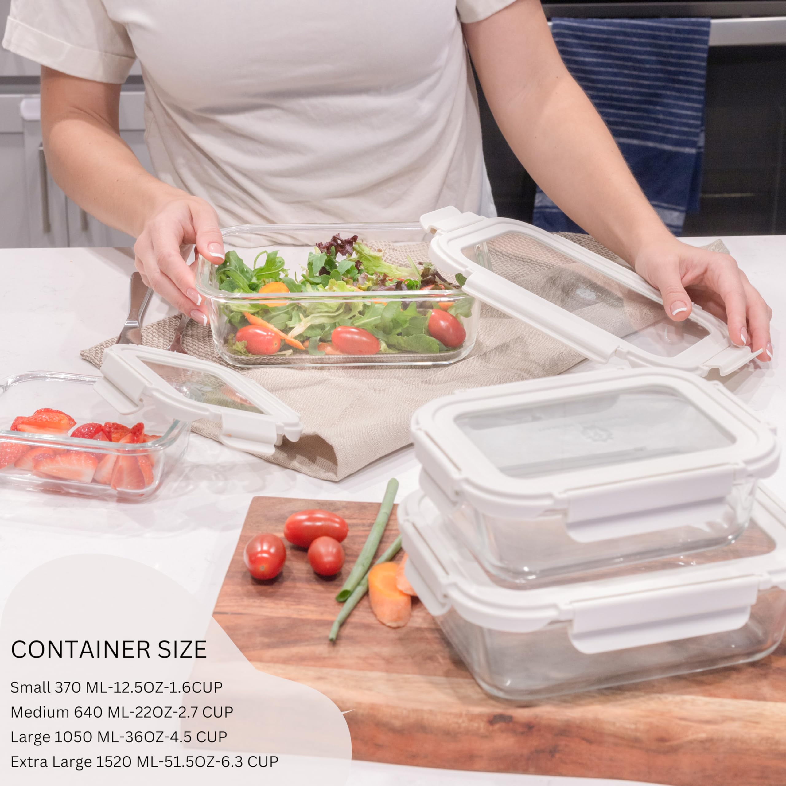 Szczelne szklane pojemniki do przechowywania żywności