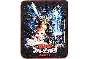 Godzilla Blanket for Boys: Official Bioworld Godzilla Vs. SpaceGodzilla Movie Poster Double-Sided Throw Blanket