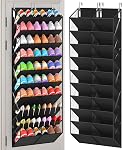 UVIAHOMI 40 Sur la porte Organisateur Grande Poche de Mesh Poignée Rack de chaussure suspendu pour placard (Noir)