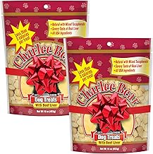 Charlee Bear Original Crunch Beef Liver Dog Treats, 16 oz (2-Pack) - Made in The USA, Natural Training Treats for Dogs