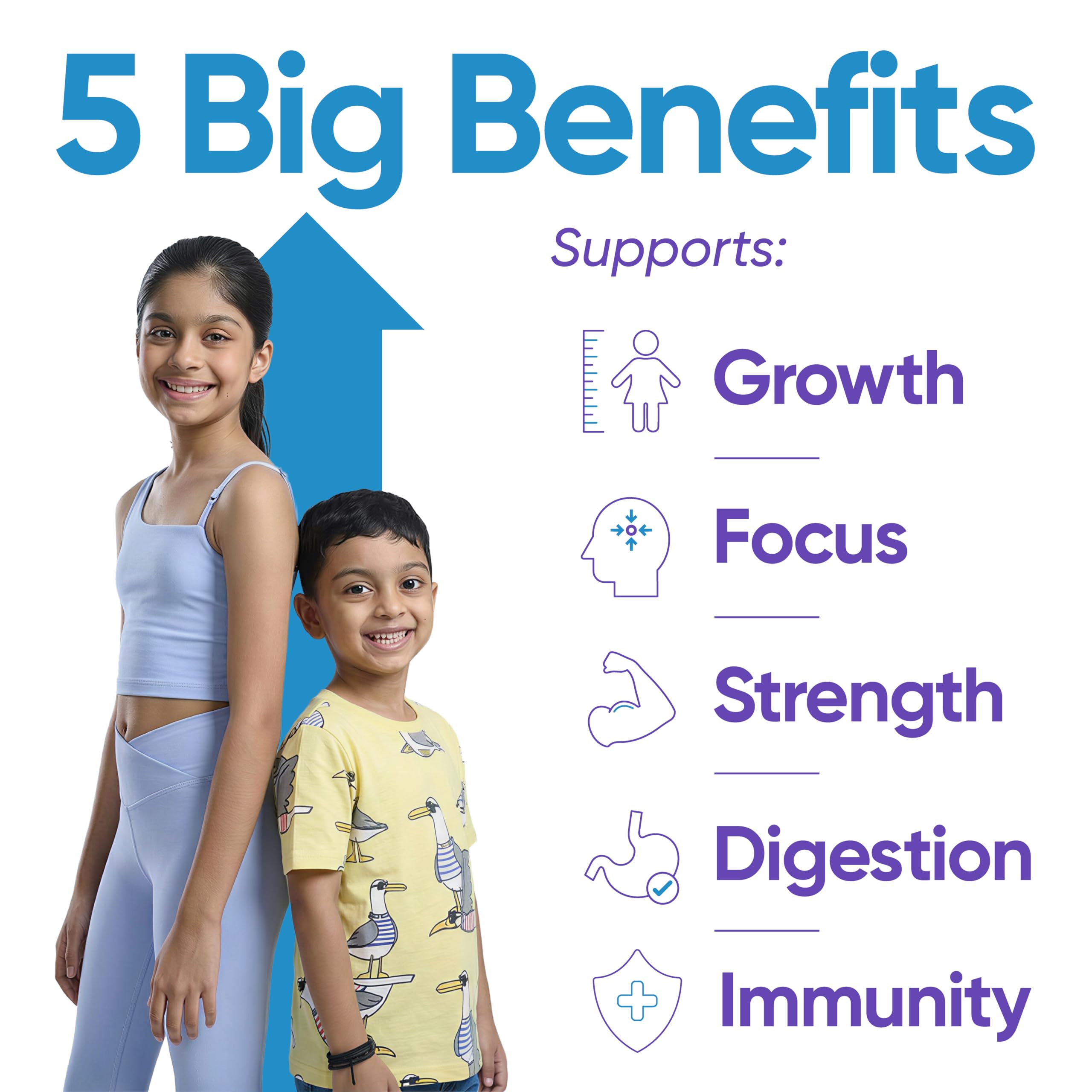Supafuelz Power Shake 3–7 yrs + 8-12 yrs kids(2 x 400g) | Combo Pack | Height & Strength Drink | High Protein, 33 Nutrients, Probiotics & Ayurvedic Actives | Daily Nutrition Drink supports Height, Strength & Focus | Chocolate 800g | Safe Nutrition Drink For Kids — Amazon image 3