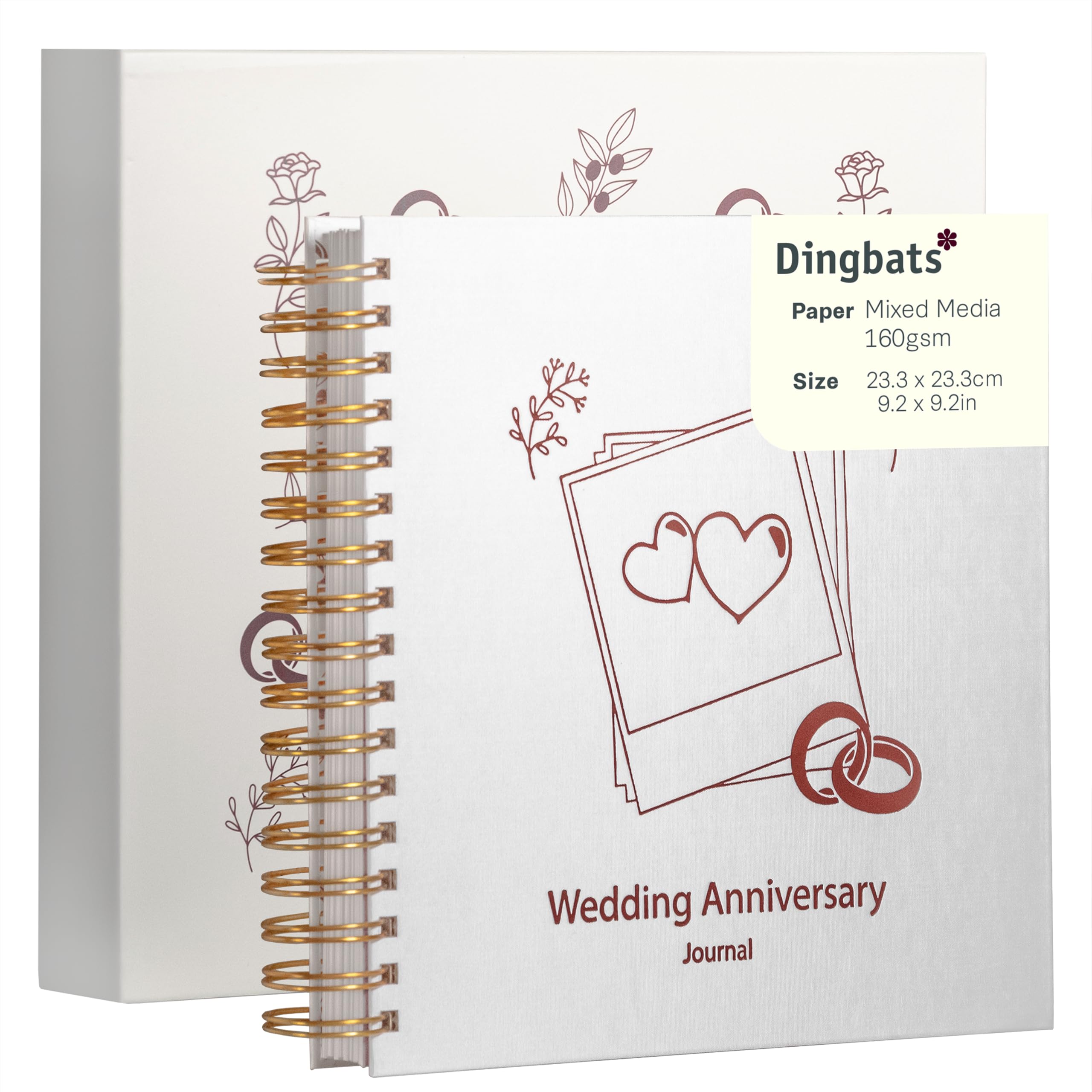 Dingbats Journal d'anniversaire de mariage à spirale pour souvenirs - 8