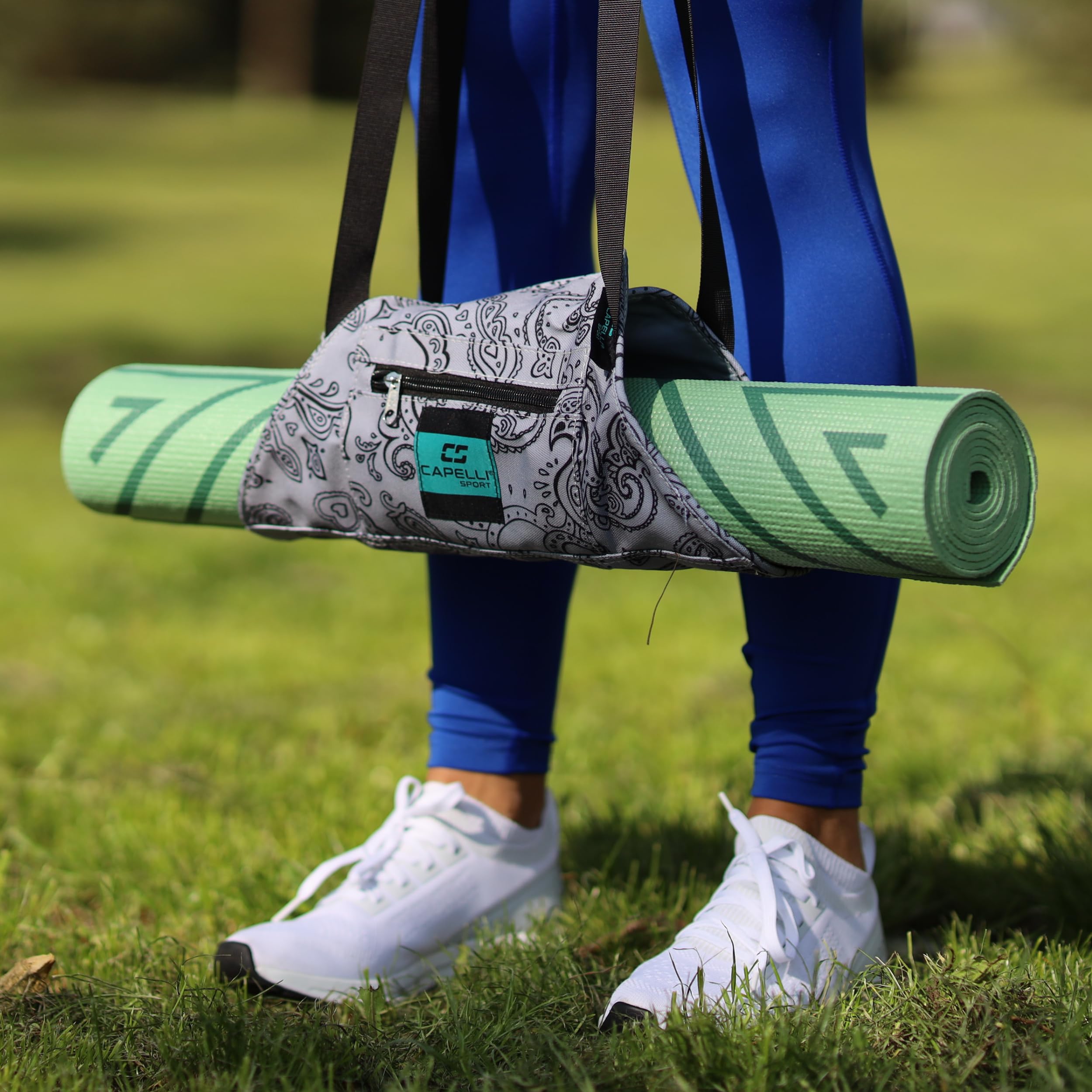 Capelli Sport Bolsa para Esterilla de Yoga con diseño de Mandala, Color Gris