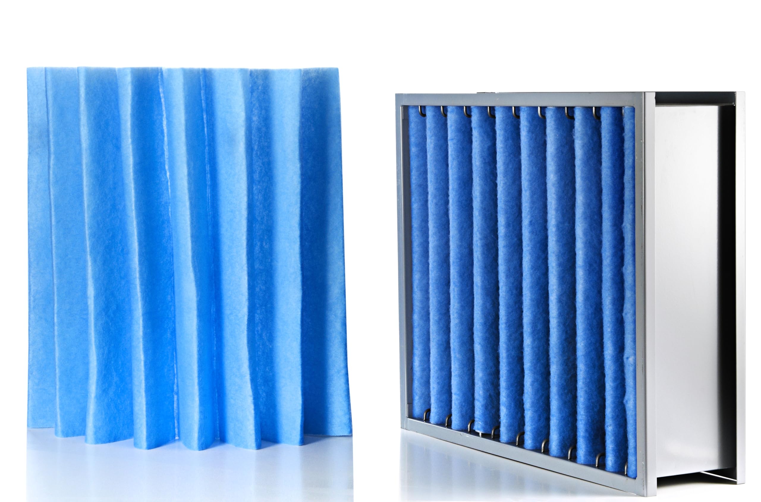 Filtermatte G4 blau/weiß für Lüfter und Hausgeräte 1 x 2 m Filterklasse G4 zum Zuschneiden Luftfiltermatte G4 Filtermaterial Coarse zum selber schneiden Luftfiltermaterial Luftfilter Vlies