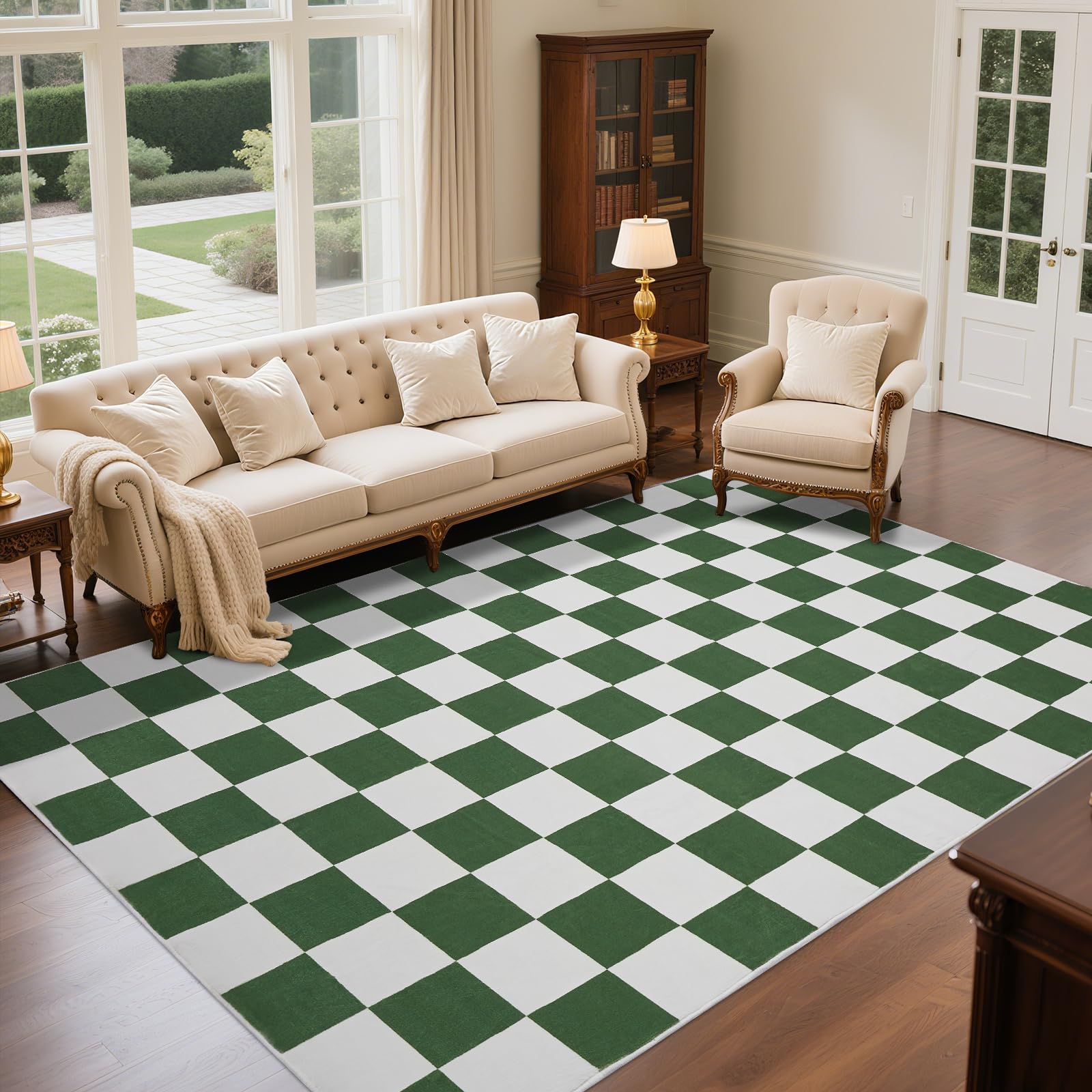Wohnzimmerteppich 200x280 cm, waschbarer geometrischer Teppich fürs Schlafzimmer, kurzflorig, weich und rutschfest, abstrakter großer Teppich für Klassenzimmer, Esszimmer, Büro, Kinderzimmer, Blau