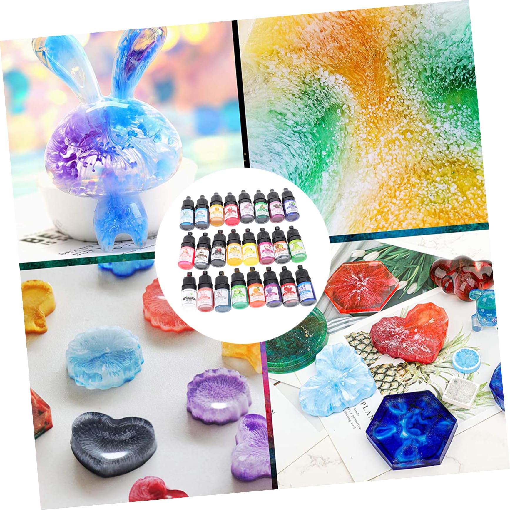 Housoutil Colores Pigmento de Resina Epoxi Colorantes Líquidos para Resina UV DIY Manualidades Material de Teñido para Proyectos de Epoxi