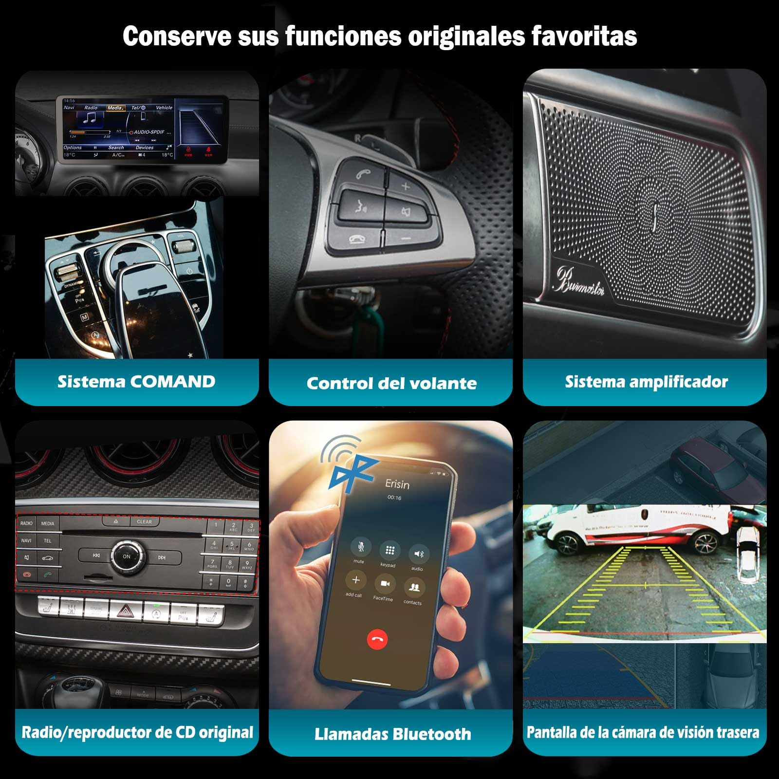 Ekran 12,3" 2K 8+128 GB Qualcomm Android 14 radio samochodowe do Mercedes Benz klasy A/GLA/CLA/G W176 X156 C117 NTG 5.0/5.1/5.2 Nawigator GPS bezprzewodowy Carplay IPS WiFi 4G DSP Bluetooth SWC ekran