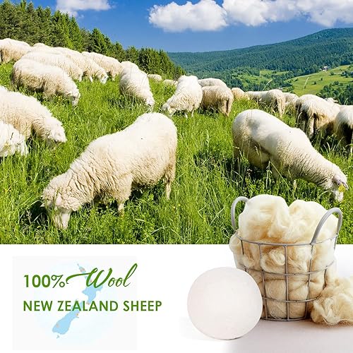 Miniatura 2 de Bolas de secado de lana orgánicas paquete de 4 unidades XL bolas de secadora de ropa 100 lana de Nueva Zelanda suavizante de tela natural