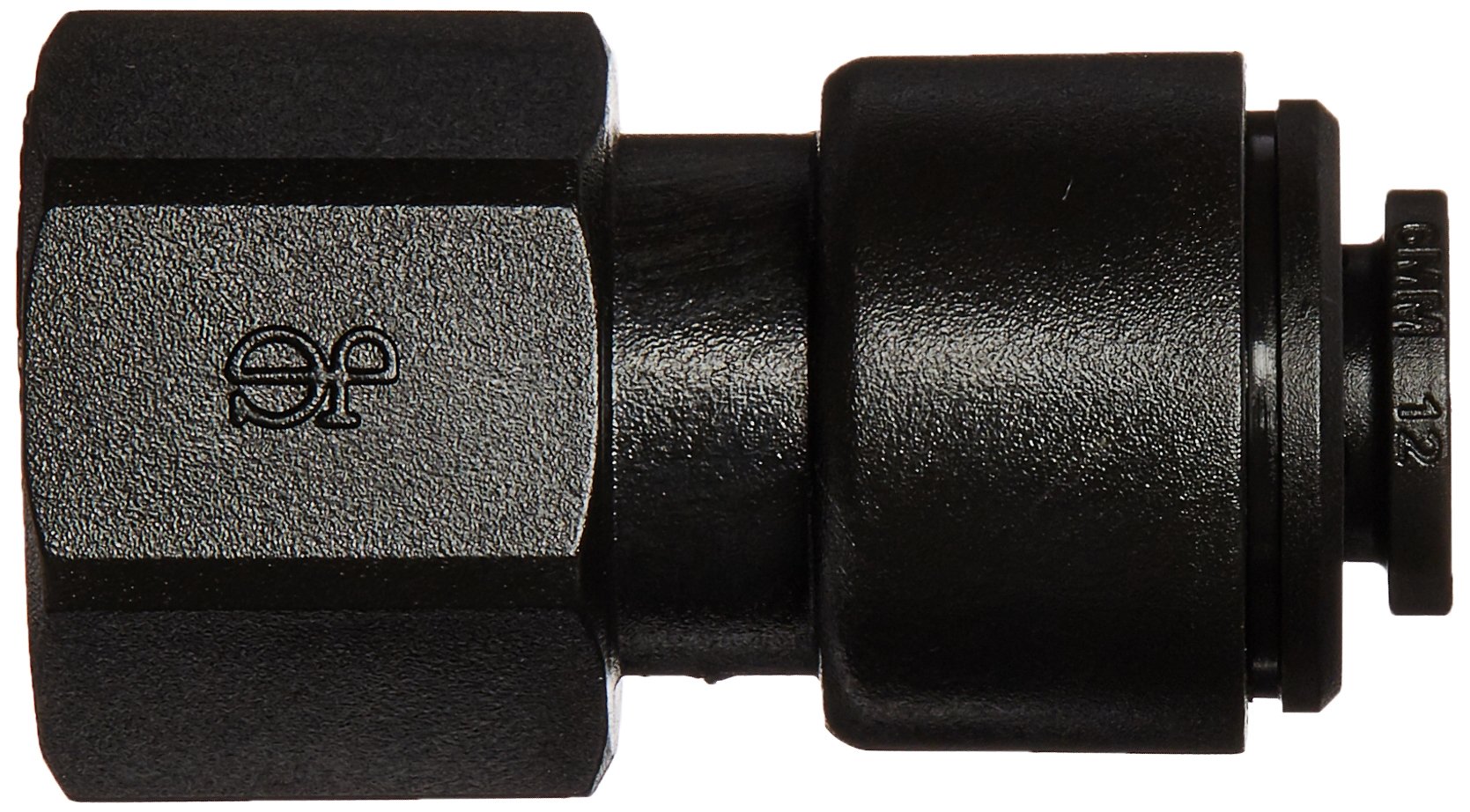 John Guest Schnellkupplung metrisch gerade, weiblich, 1/4 Zoll Gewinde und 6 mm Schlauch Packung mit 1 Stück