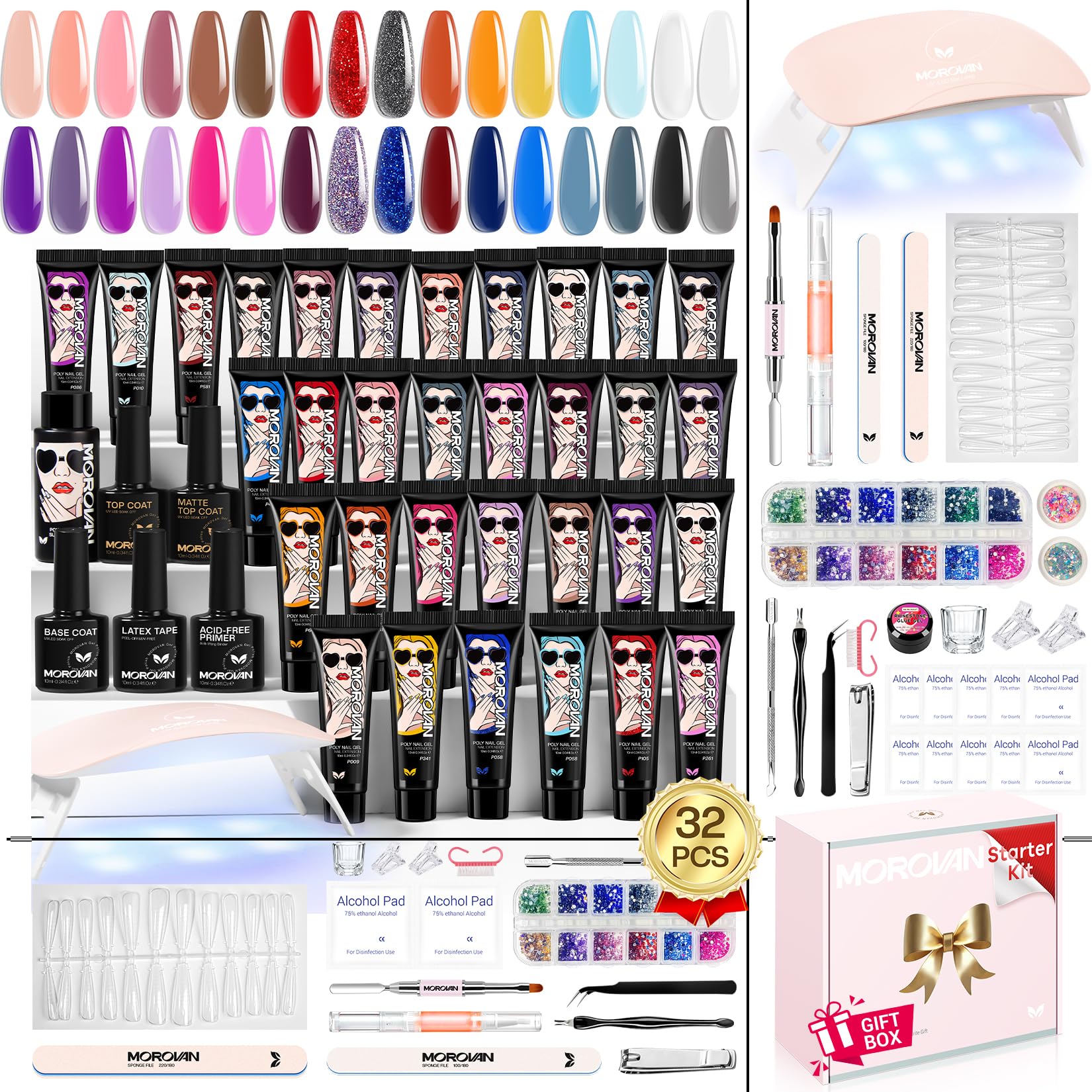 Amazon.com: Morovan Poly Gel Nail Kit for Pretty Gift: Extension