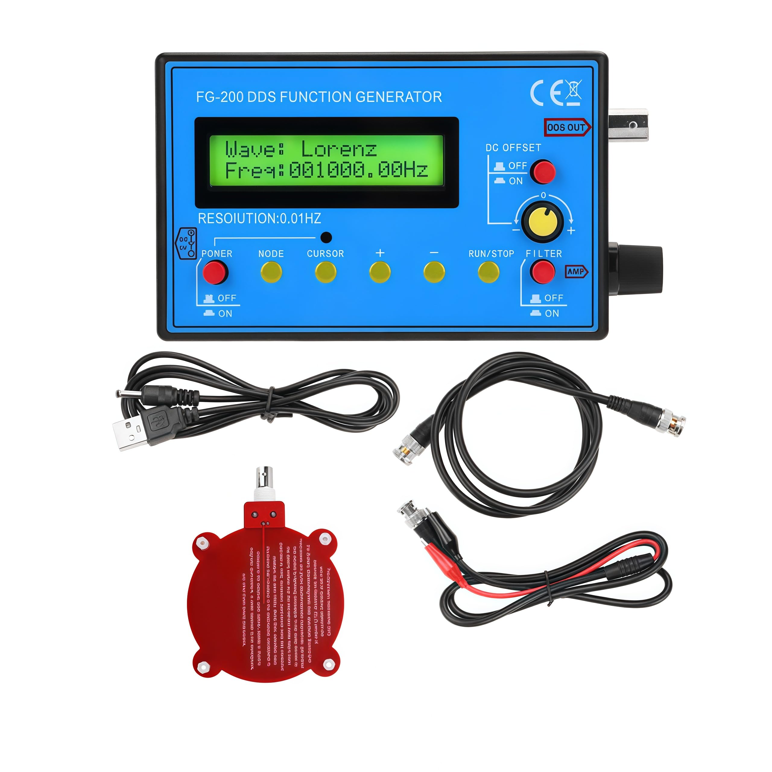 0,01 Hz-500 kHz DDS generator funkcji sygnału 7,83 Hz Schumann rezonator częstotliwości generator częstotliwości przenośny wielofunkcyjny generator fali, idealny do kalibracji oscyloskopu,
