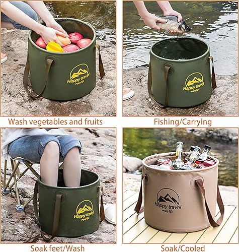 Miniatura 6 de aiGear Cubo plegable de 5.3 galones portátil para acampar al aire libre, contenedor de agua, cuenca plegable para acampar, senderismo, viajes,